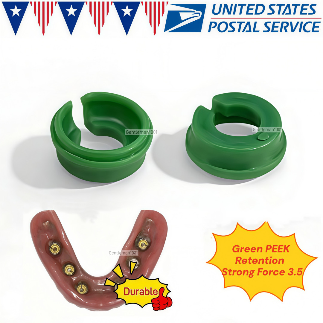 2x PEEK Cap Retention Insert Caps Novaloc Type Titanium Housing Strong Force 3.5