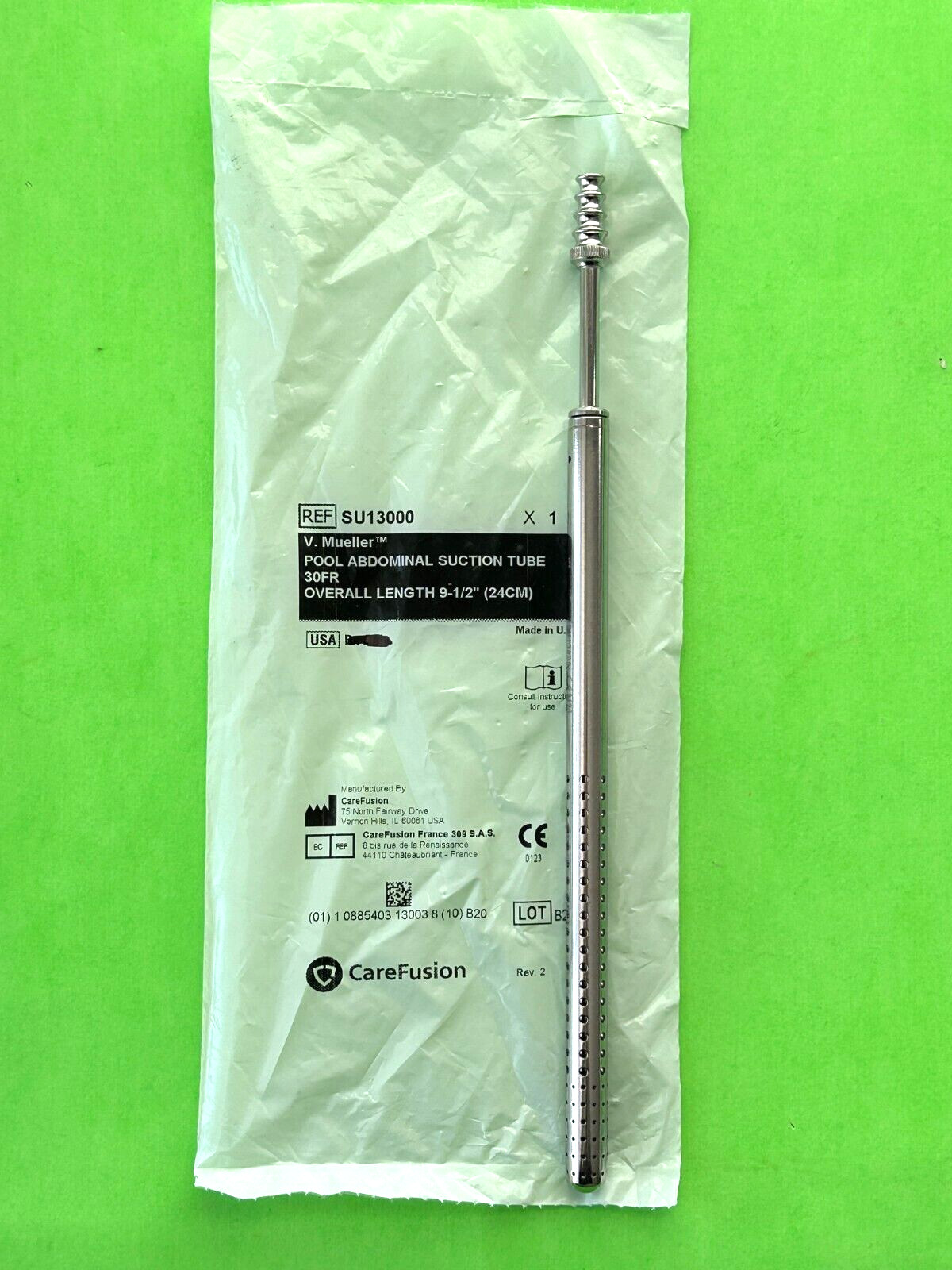 V.Mueller Surgical 9-1/2″ Pool Abdominal Suction Tube 30FR