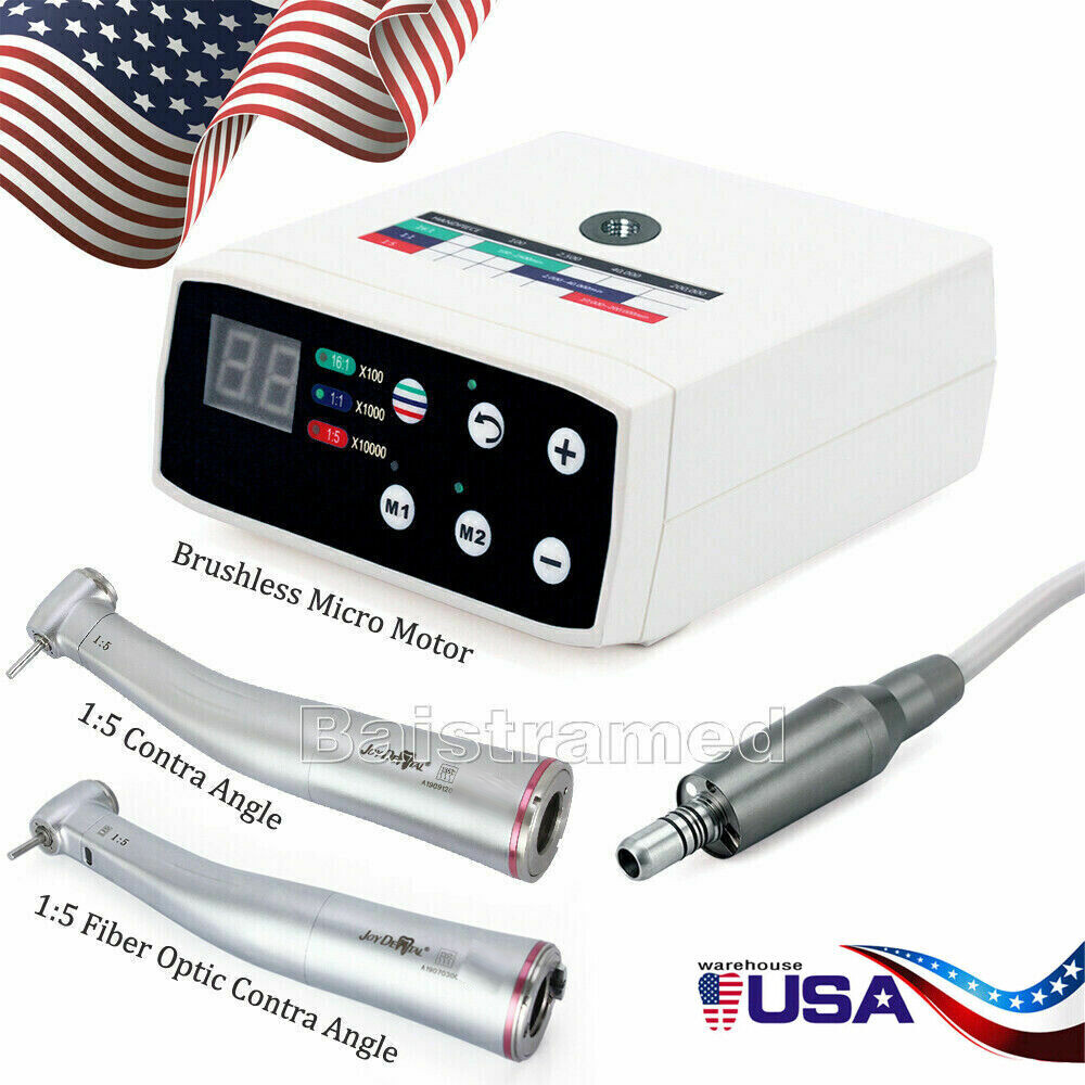 Dental Brushless LED Electric Micro Motor /1:5 Increase Contra Angle Handpiece