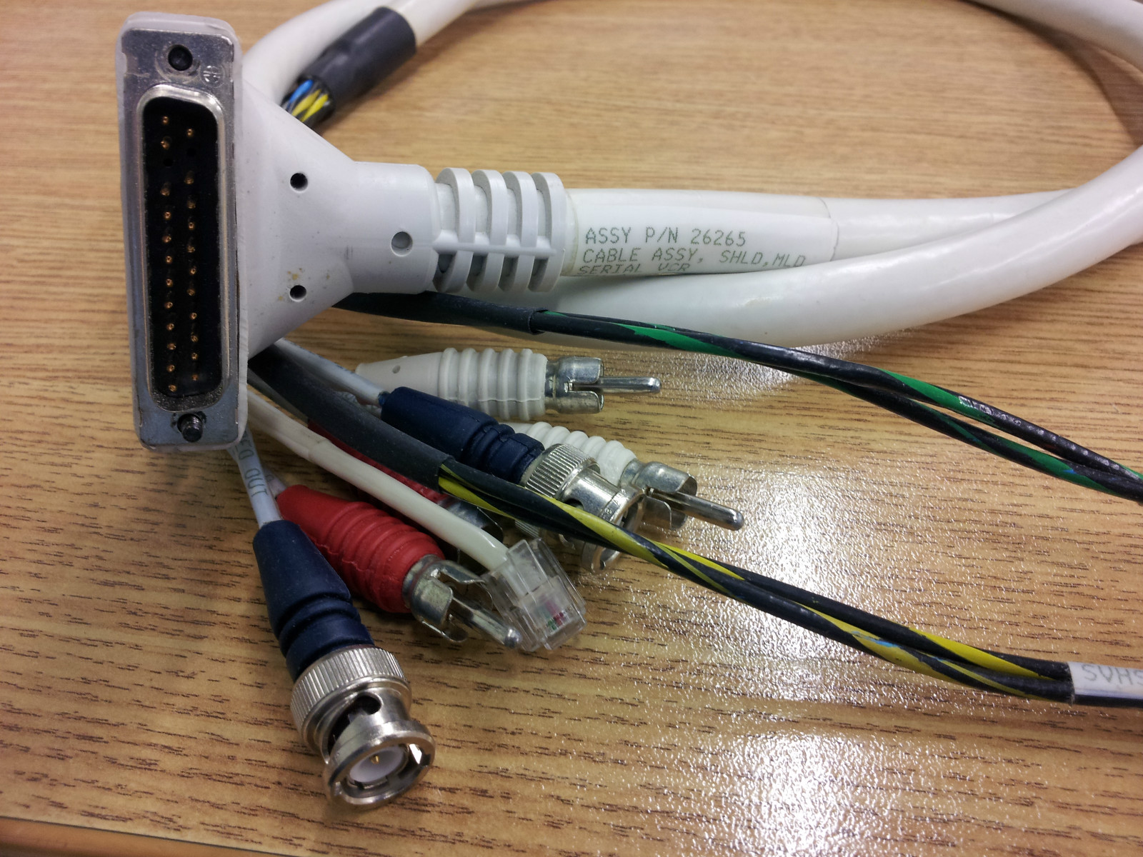 ACUSON P/N 26265 Serial VCR Cable Assembly, SHLD, MLD.