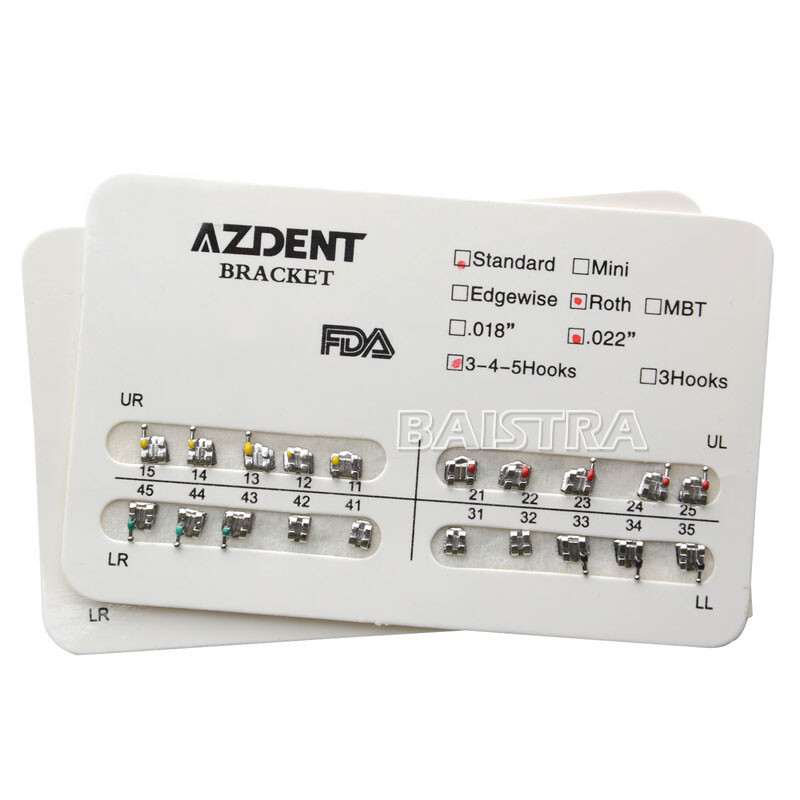 Dental Orthodontic Brackets Braces Standard Roth.022 Hooks 345 AZDENT