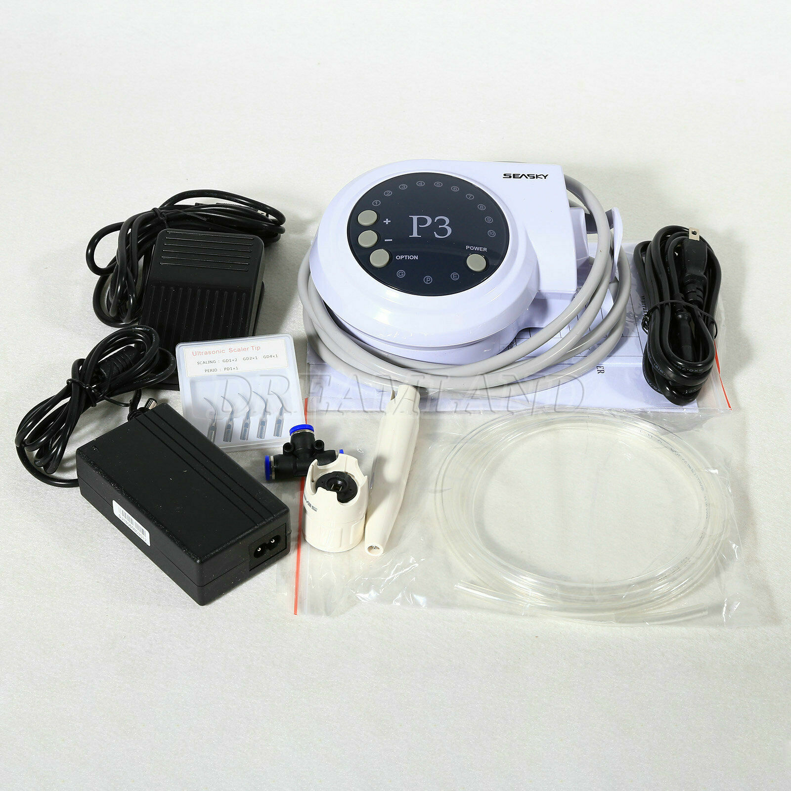Portable Dental Ultrasonic Piezo Scaler w/ Handpiece Tips fit DTE Satelec EIS