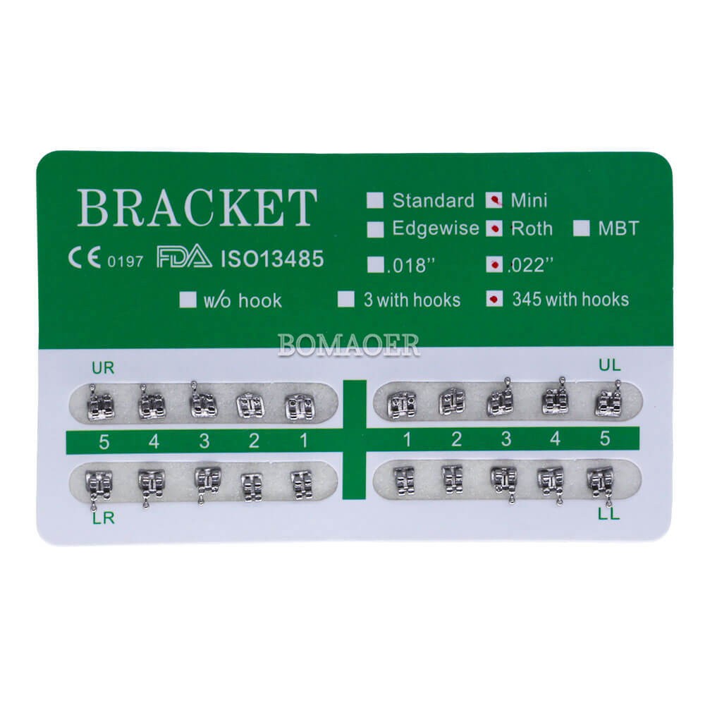5 Packs Dental Monoblock Metal Bracket Brace Mini MBT 022 345 Hooks 20Pcs/kit