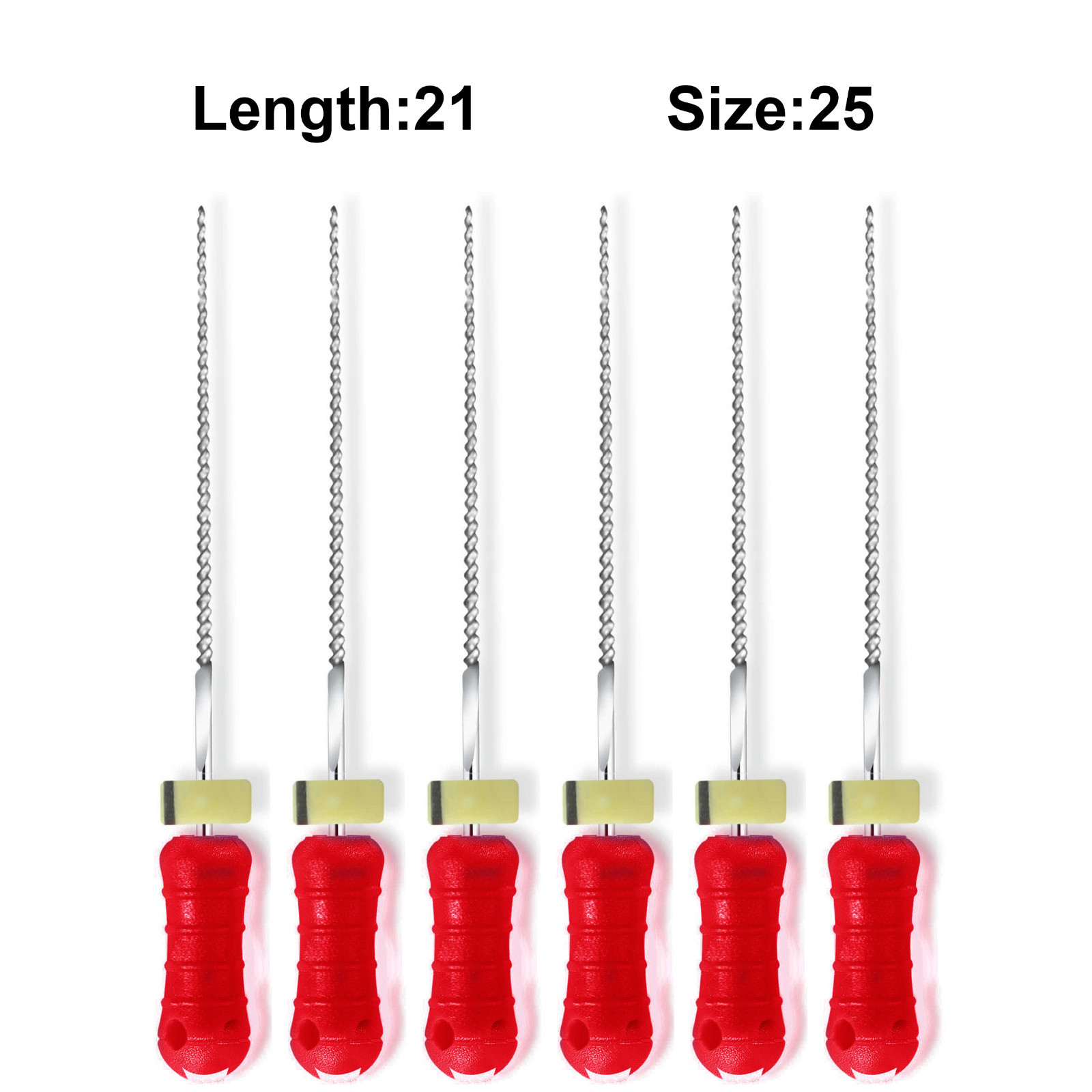 Sky Choice K-Files – 21 mm Length, Size 25 Red with Rubber Stopper 6/Pkg