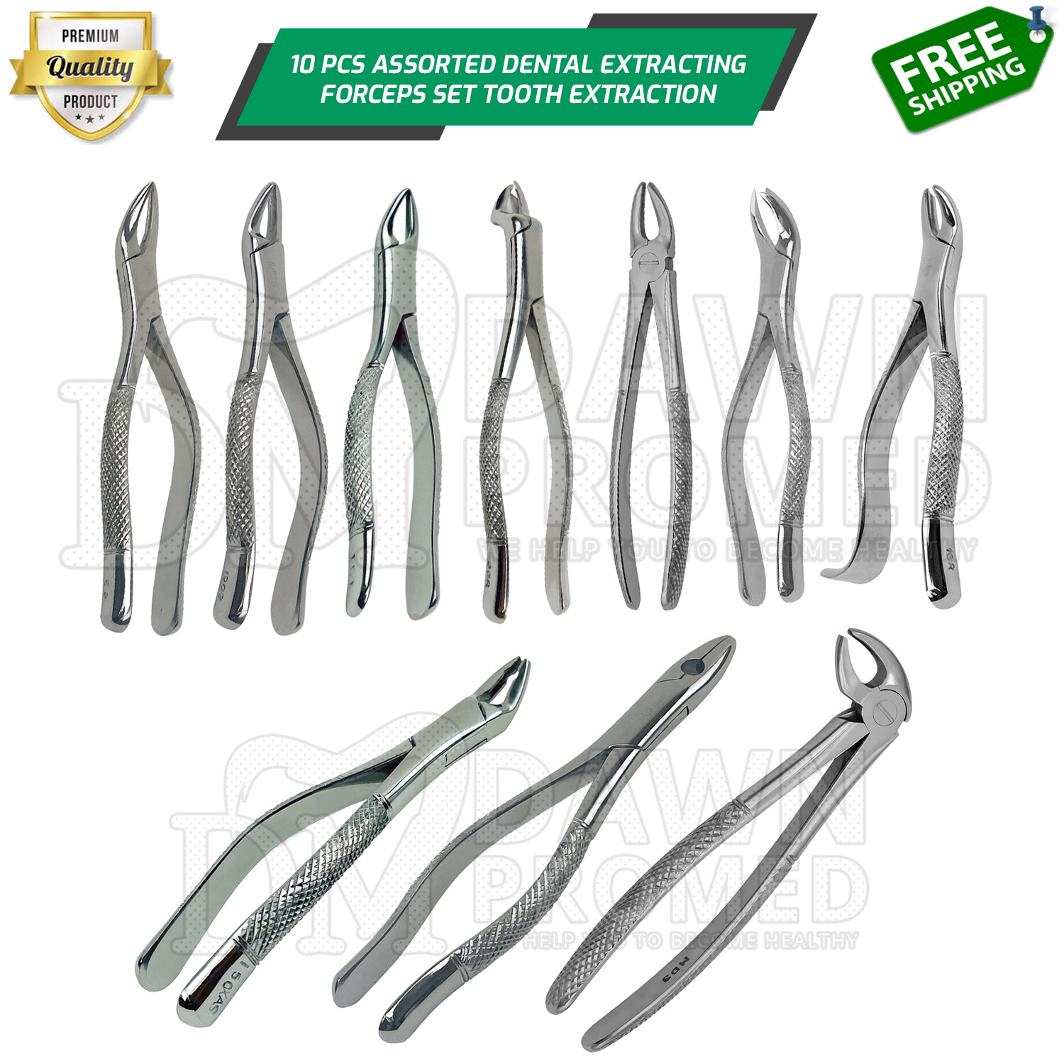 Dental Tooth Extraction Forceps 10 Pcs Oral Extracting Forceps German Grade