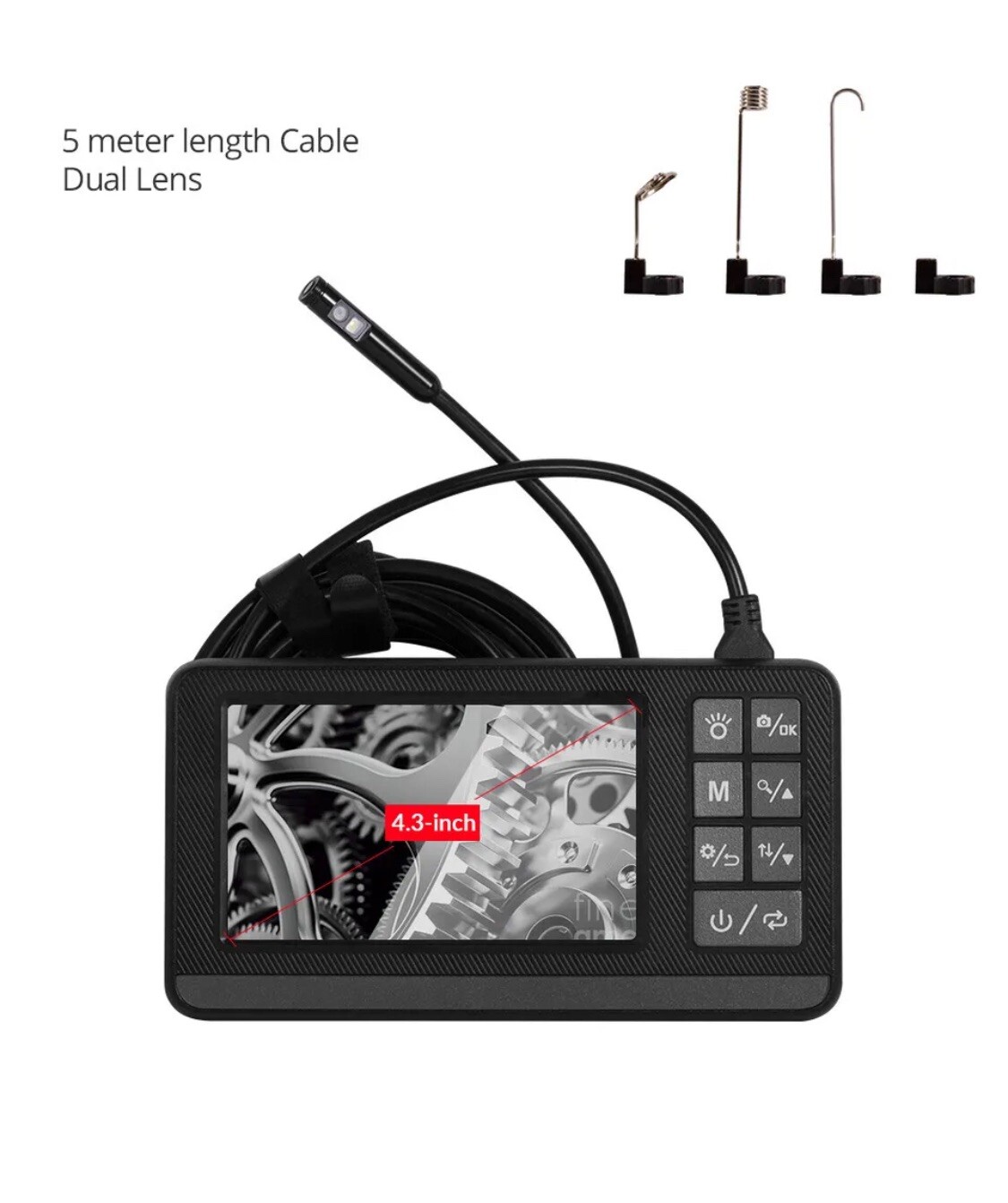 Single Lens Endoscope Camera with 1080P 4.3″ IPS Screen IP67 Waterproof-USA