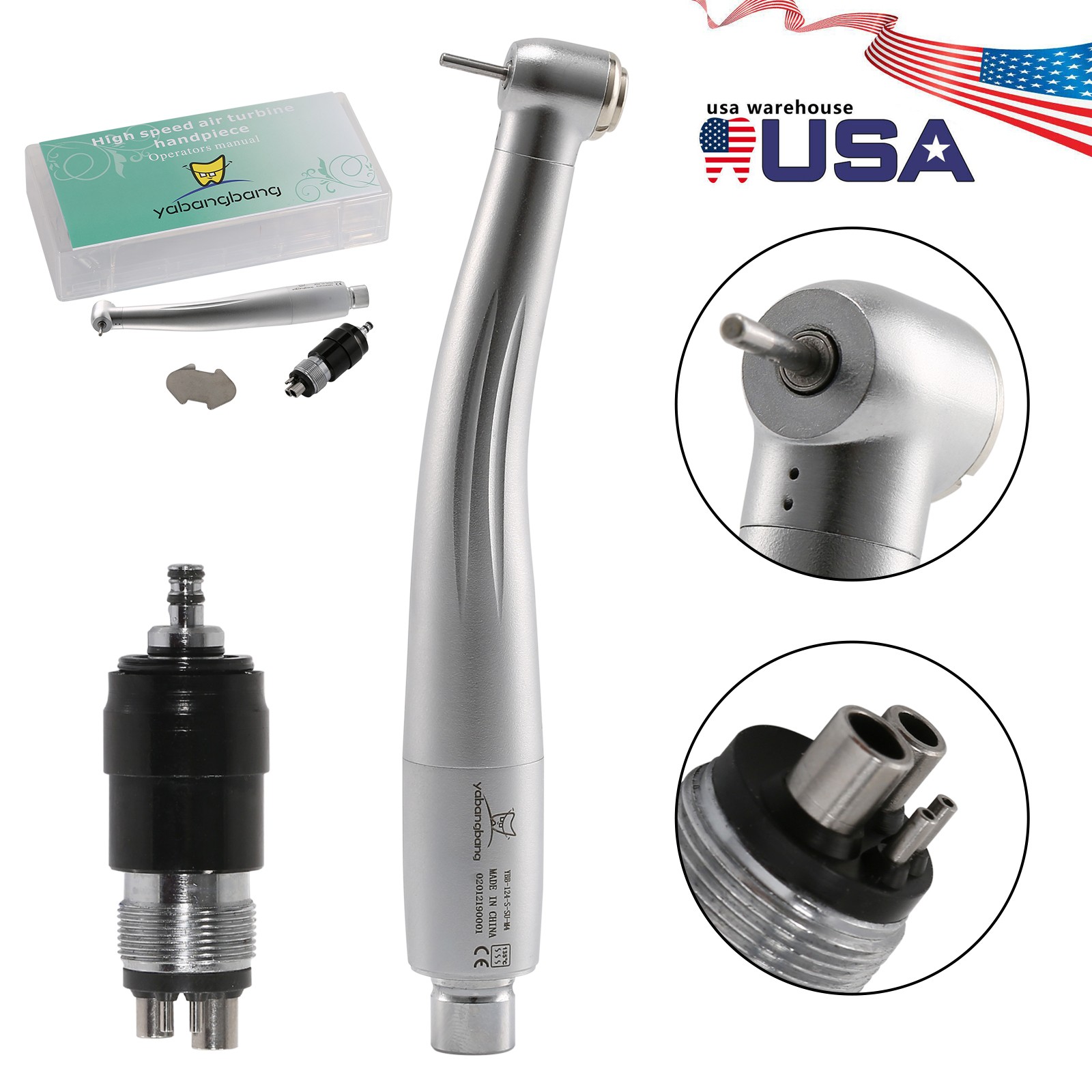 10Pcs NSK Style Dental High Speed Turbine Handpiece w/ 4Hole Quick Coupler YBNKM