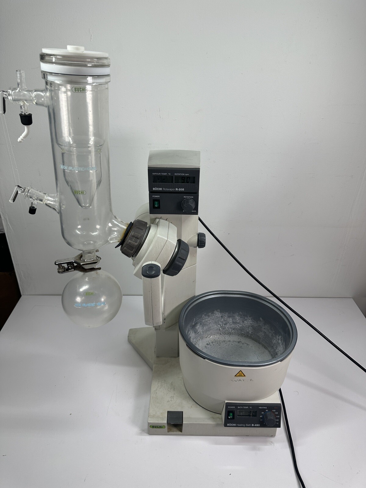 Buchi R-205 Rotary Evaporator Rotavapor w/ B-490 Heating Bath, Tested Working