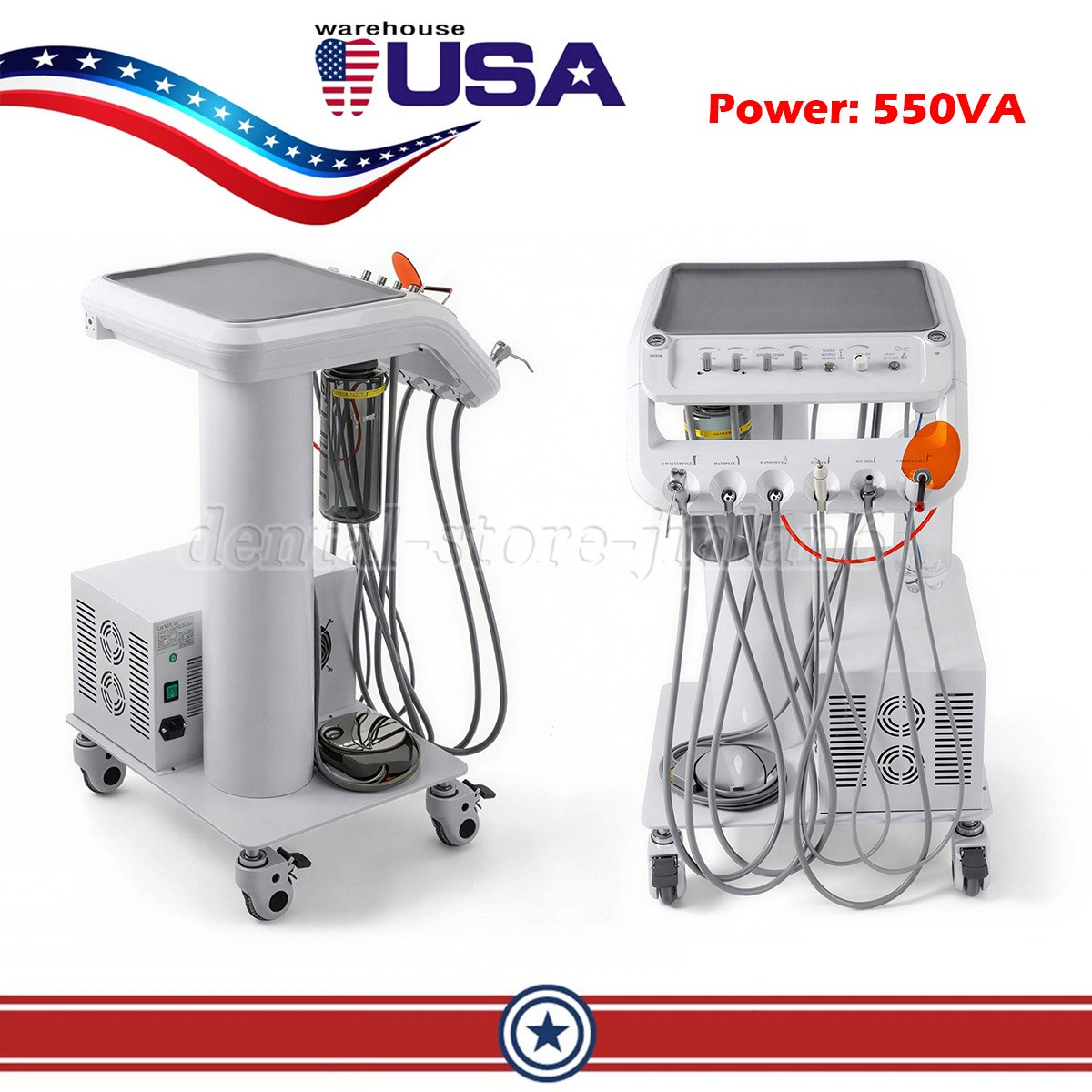 Portable Dental Mobile Delivery Unit with Compressor Curing Light suction Scaler