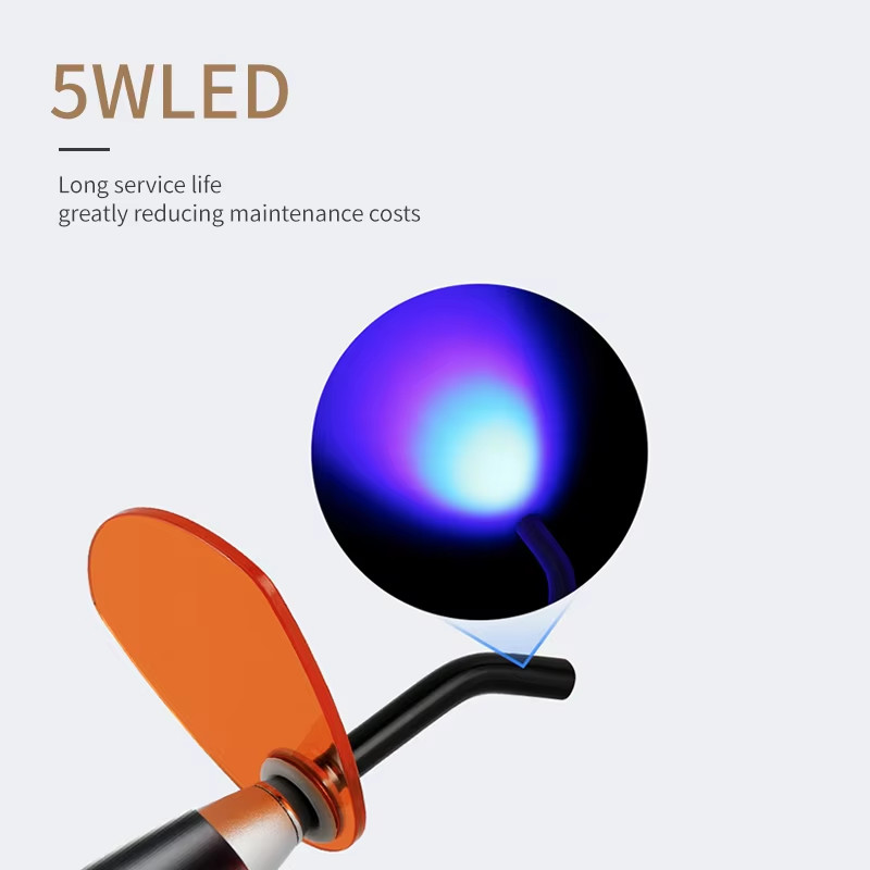 Dental Curing Light 5W LED Wireless Cure Lamp Cordless Dentistry Machine Black