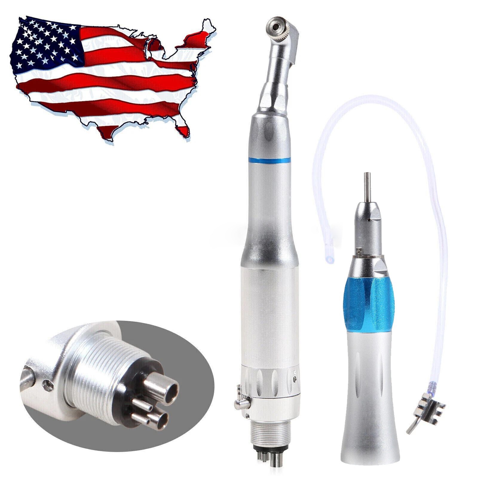 Dental Low Speed Handpiece Straight Contra Angle Air Motor 4 /2H