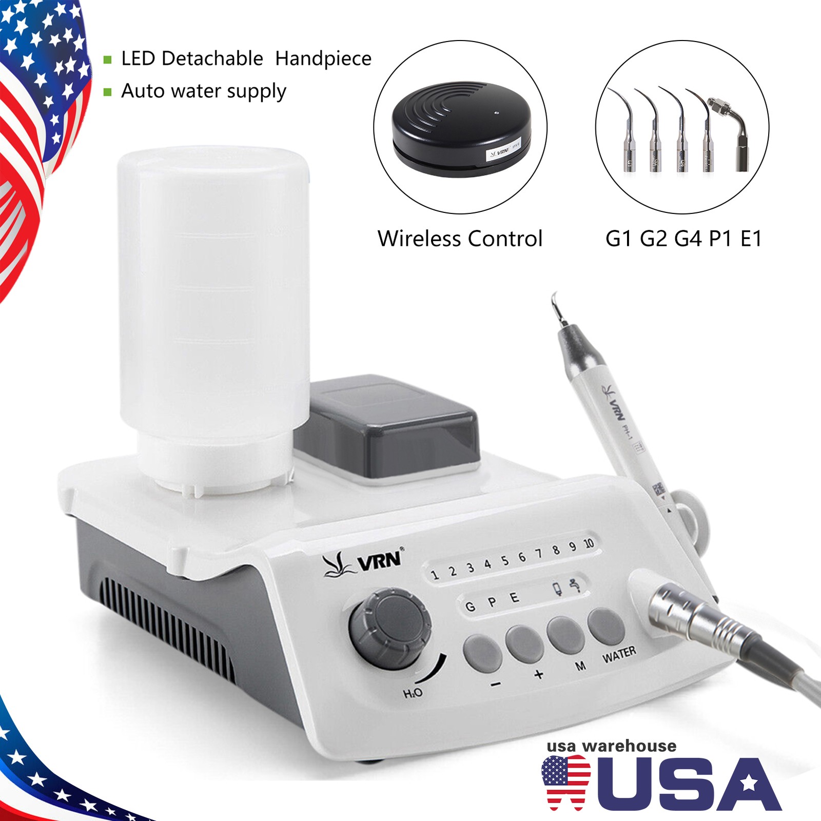LED Dental Ultrasonic Piezo Scaler Scaling Perio Endo USA STOCK Bottle