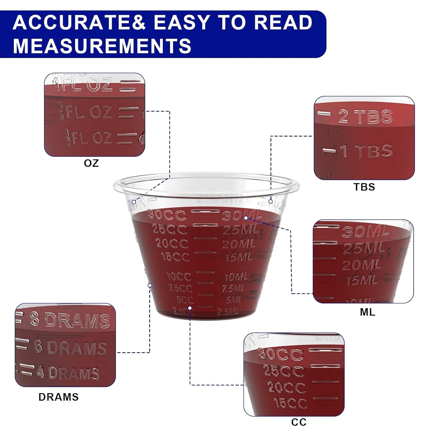 disposable medicine cups graduated, bulk pack of 5000, 1 oz 30ml small plasti…