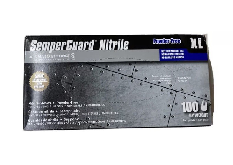 100 Sempermed INIPFT105 SemperGuard Nitrile Glove, Powder-Free, X-Large, Blue