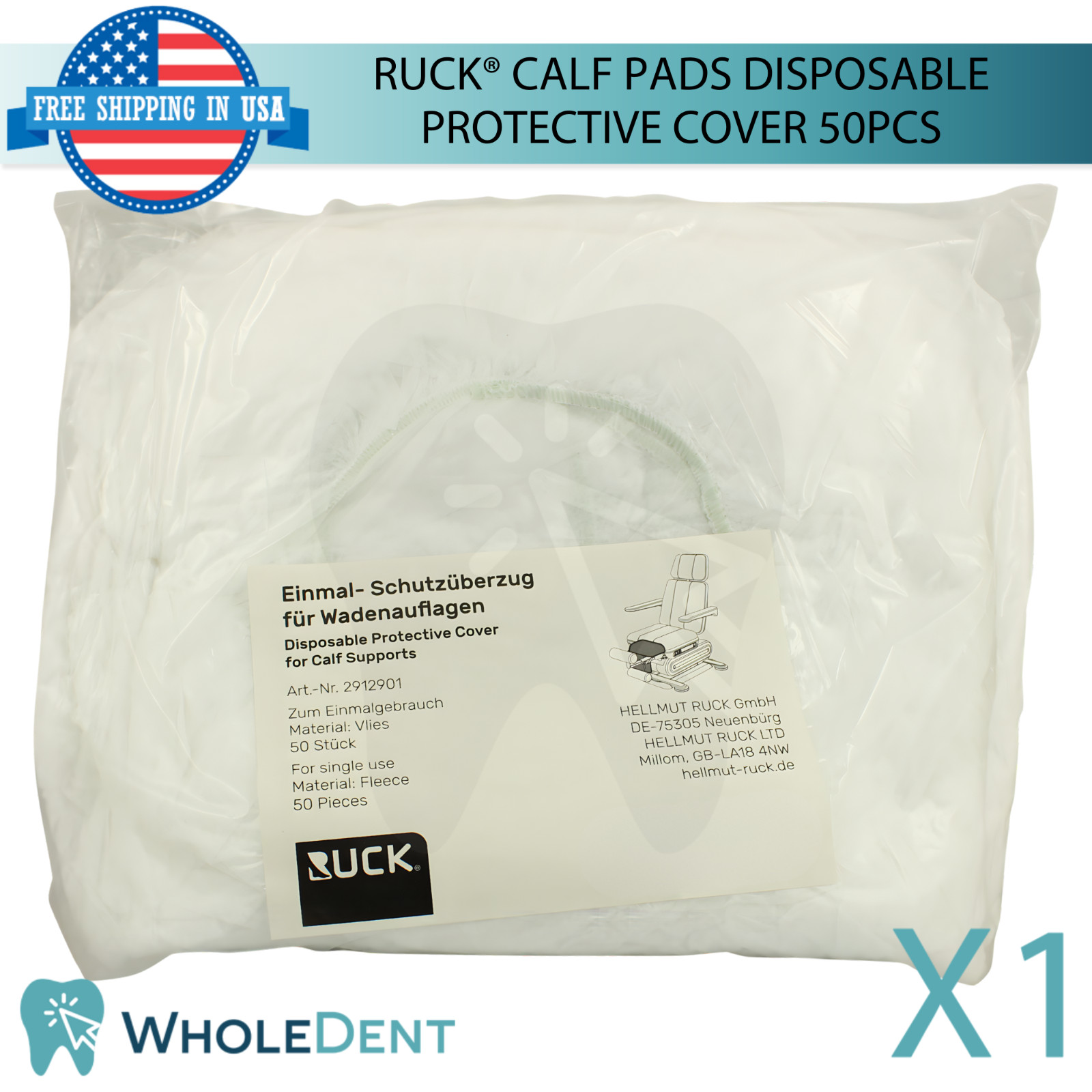 Ruck® Calf Pads Disposable White Protective Covers 26x22x8cm 50pcs Hygienic Fit