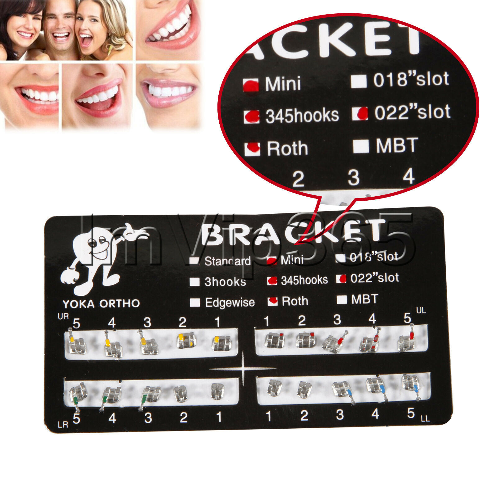 Dental Orthodontic Metal Self-ligating Ceramic Clear Crystal Brackets Braces ALL