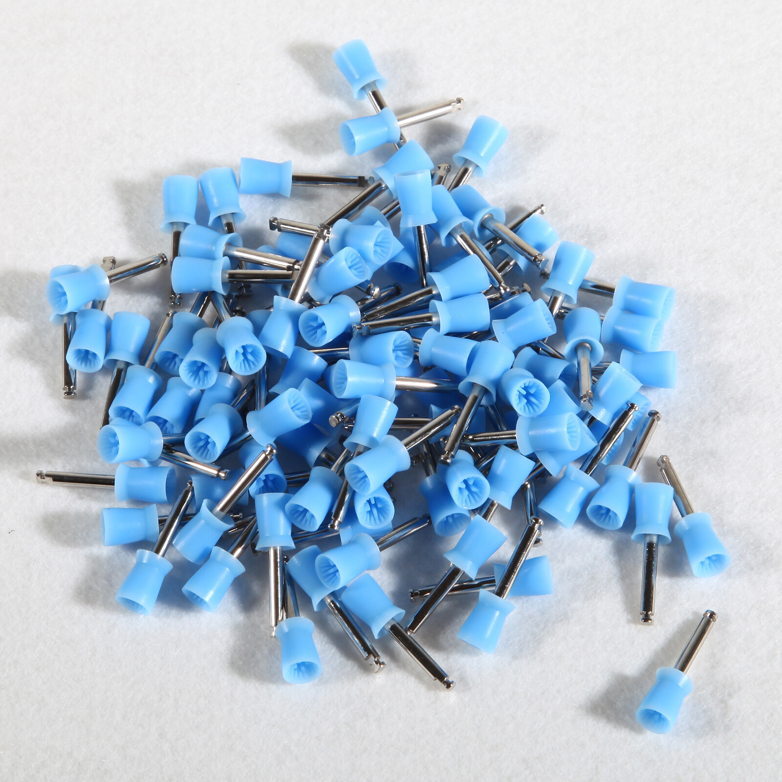 100Pcs Blue Polishing Prophy Cup Brushes Dental Rubber Polish USA