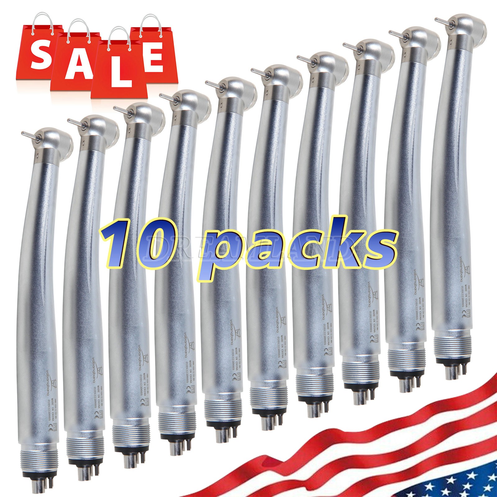 10pcs NSK PANA MAX Style Dental High Speed Handpiece Turbine 4 Hole Push Button