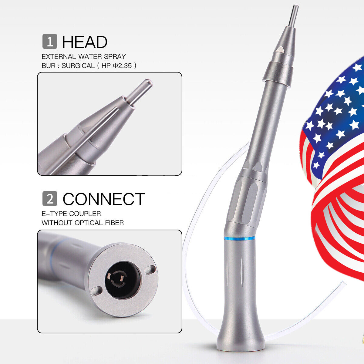 Dental Surgical Straight Head 1:1 Direct Drive 20 Degree Operation Handpiece
