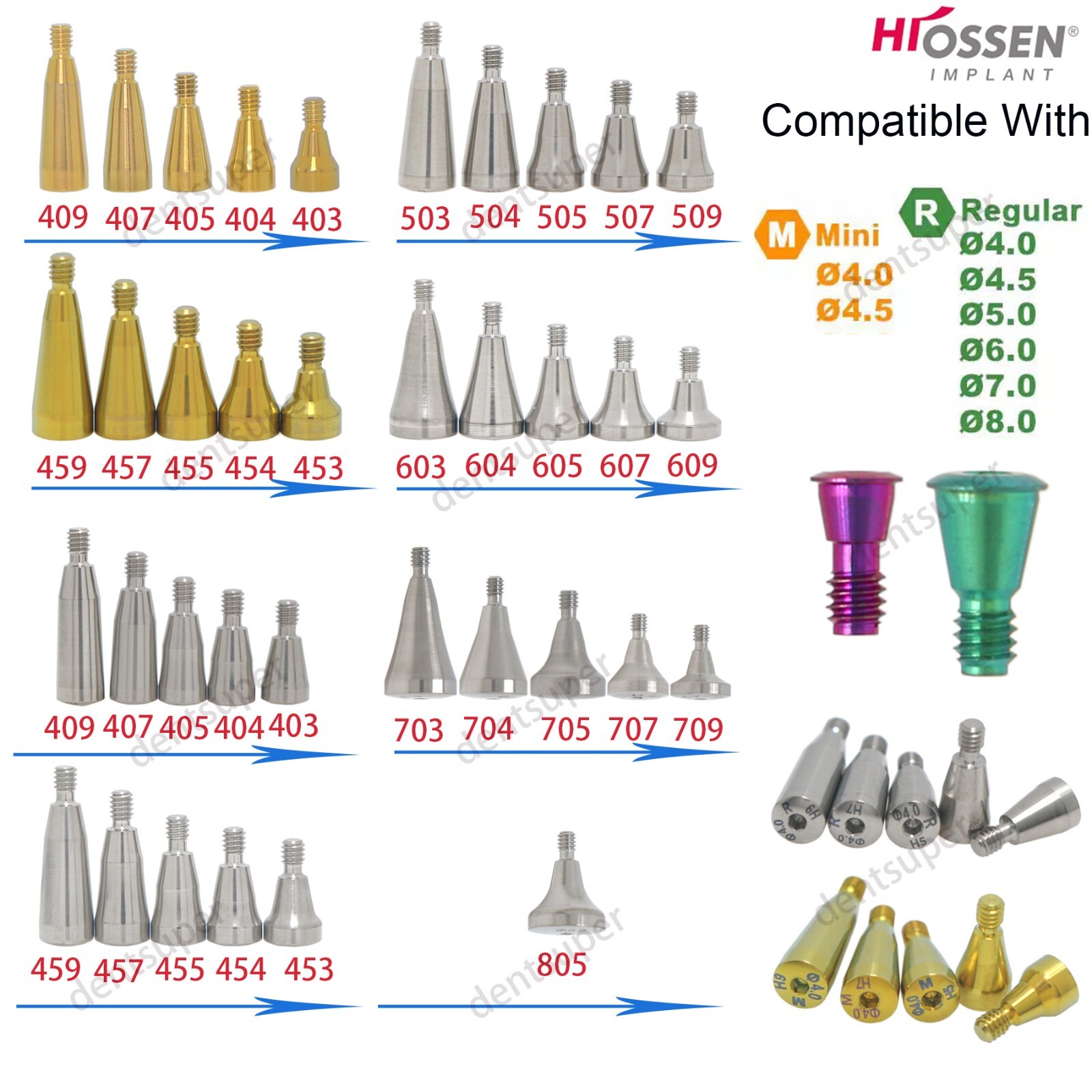 Fits Osstem Hiossen Dental Locator /Healing Abutments M/R Impression Lab Analog