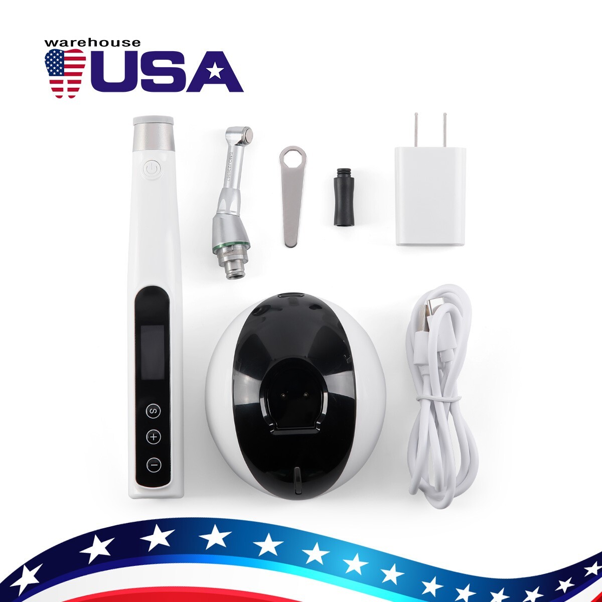 AZDENT Dental Endo Motor 16:1 Contra Angle Root Canal Treatment /10X Endo Files