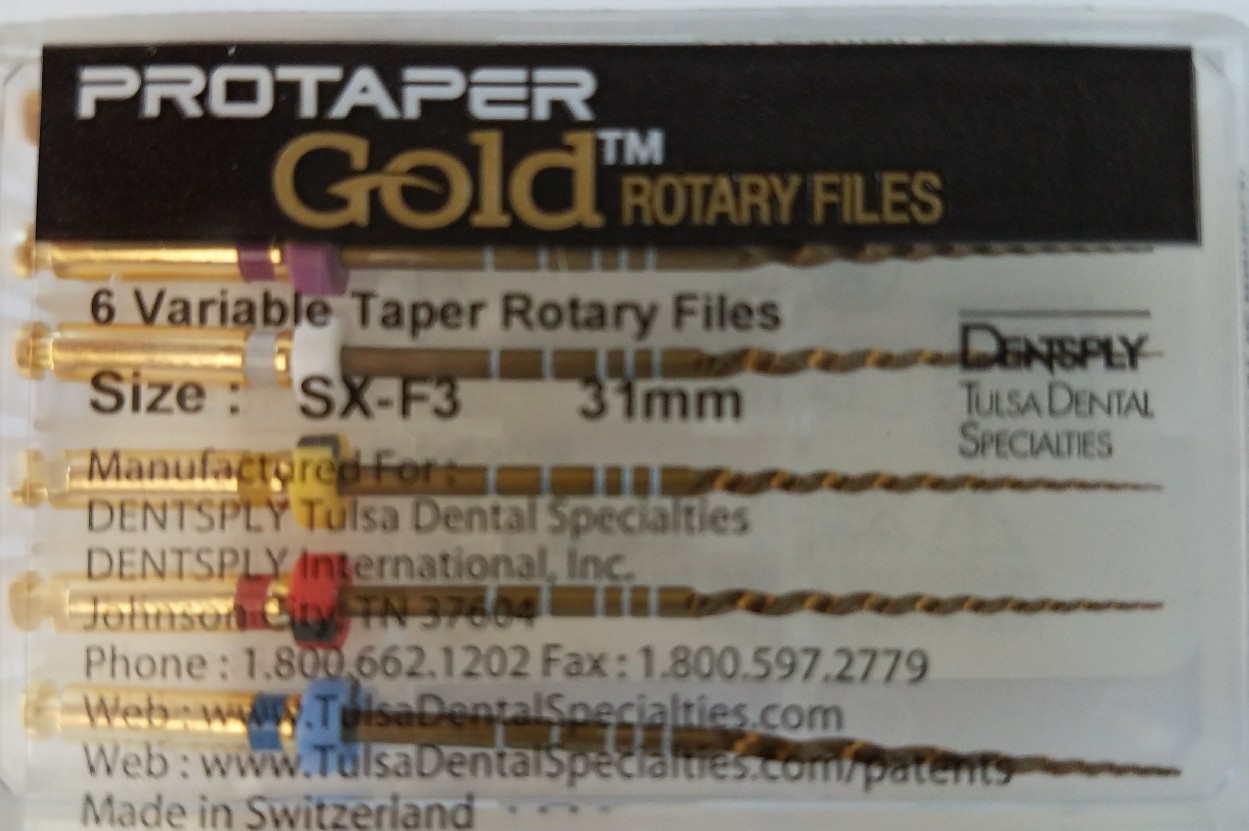 Protaper Gold Rotary Files 25 mm SX-F3 Dentsply Tulsa Assorted Endodontics Endo