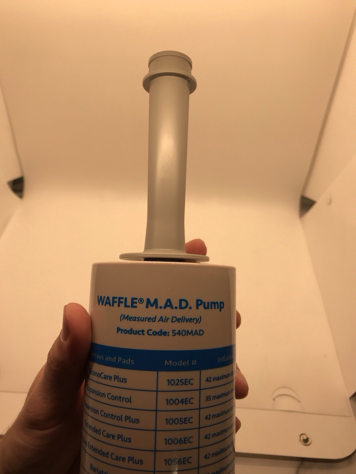 EHOB WAFFLE M.A.D. Pump 540MAD Manual Air Pump for Medical Overlays Cushions