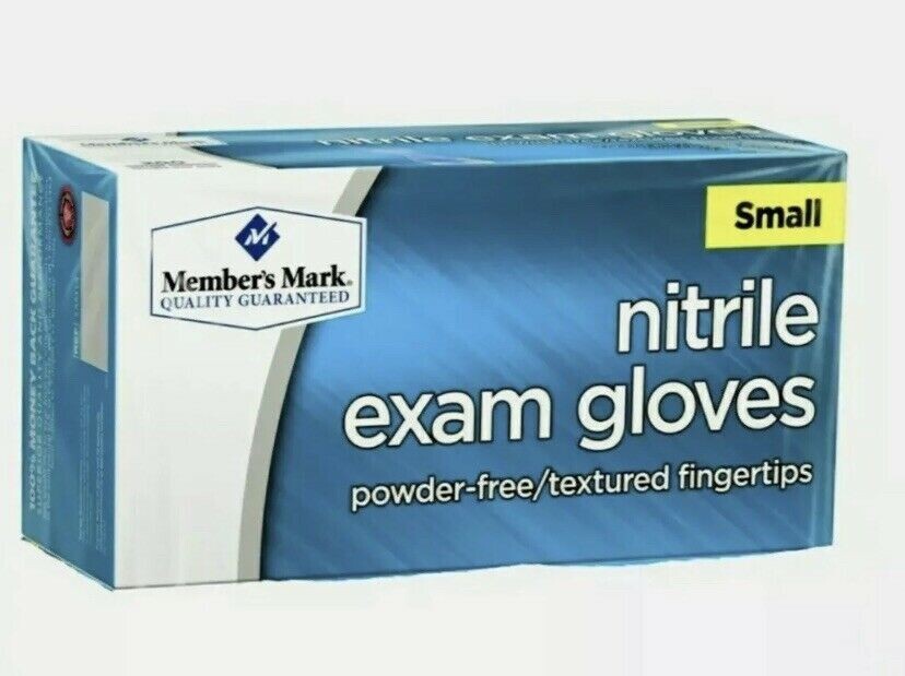 Member’s Mark Nitrile Exam Gloves Small Powder Free Textured Fingertips. 200 Ct