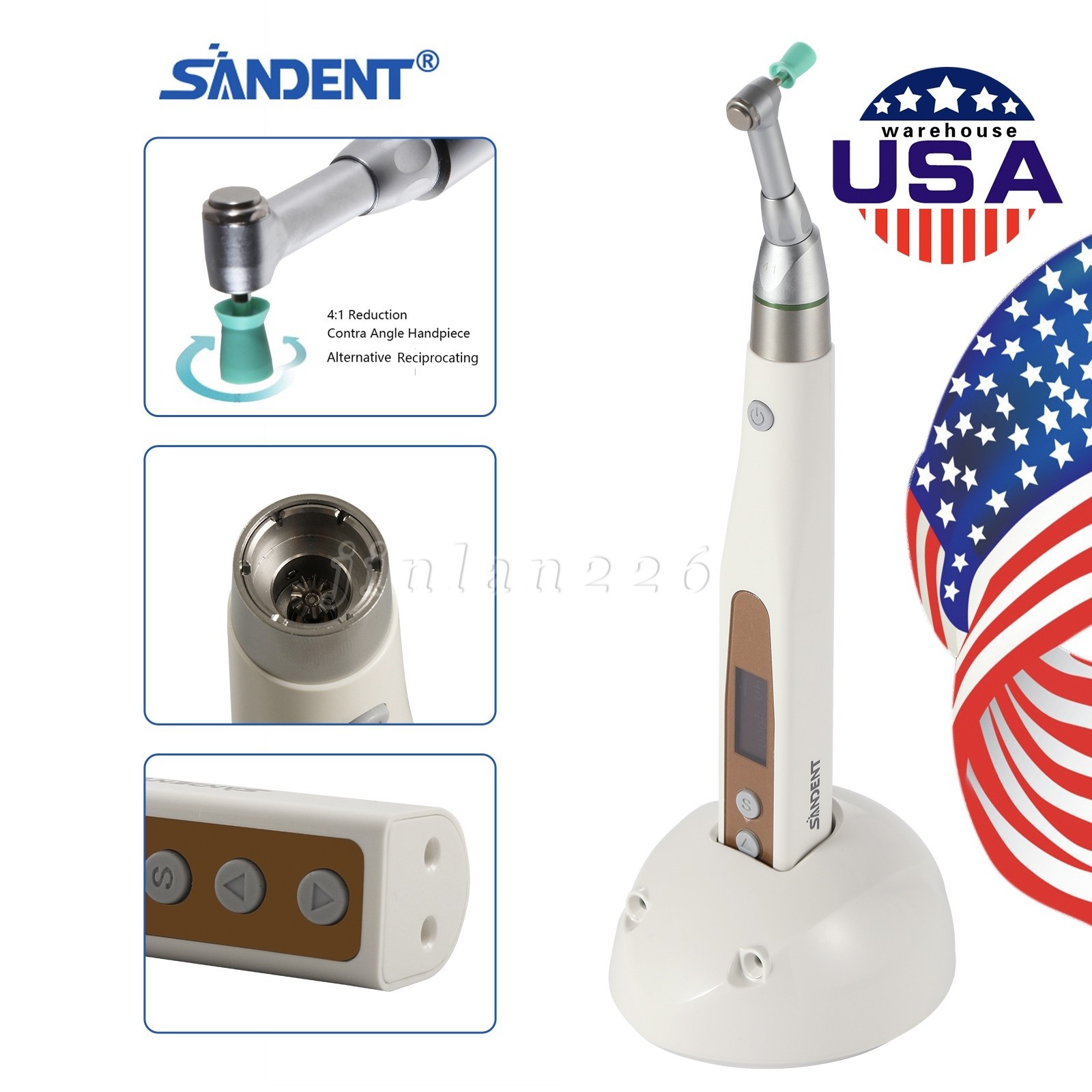 Dental Electric Cordless Hygiene Prophy Handpiece 360° Swivel Polishing