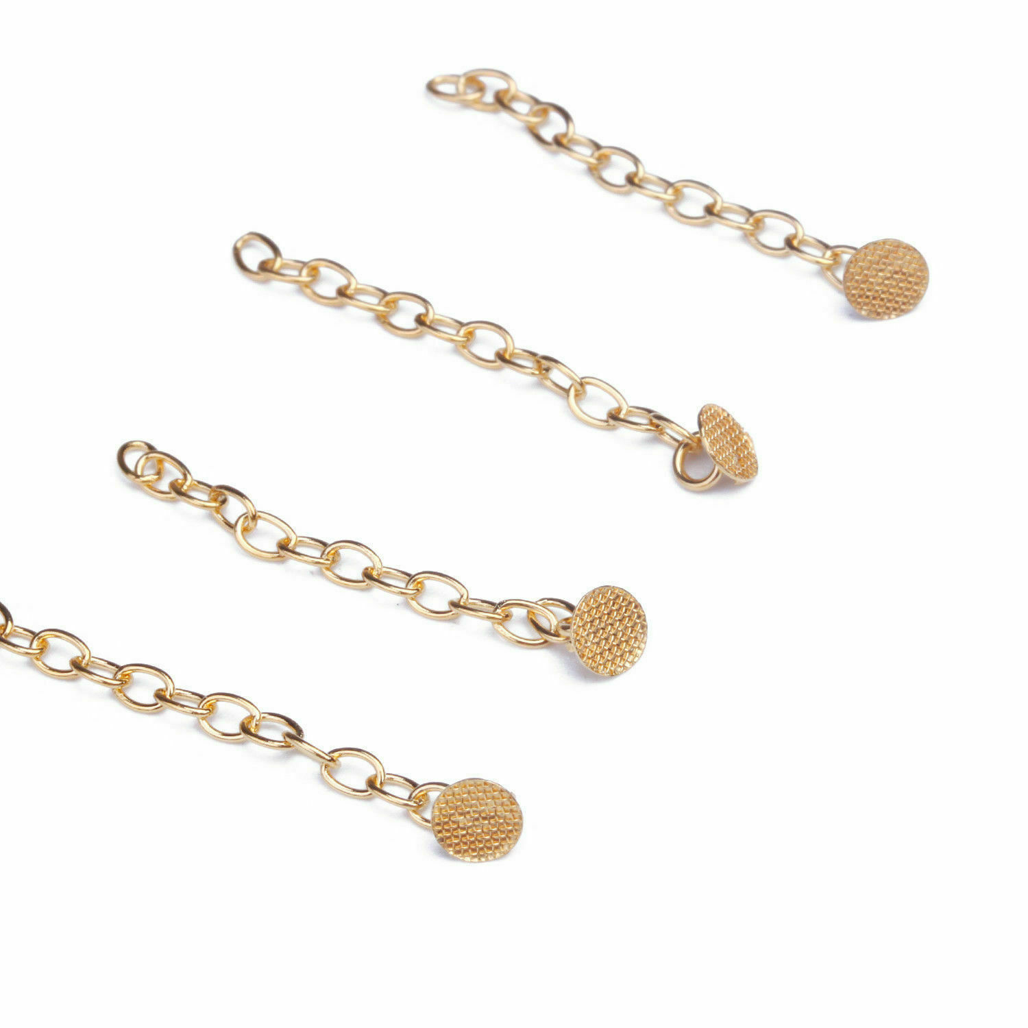 Dental Ortho Traction Chain Buttons with Chain Gold Plated Round/Rectangular 2pc