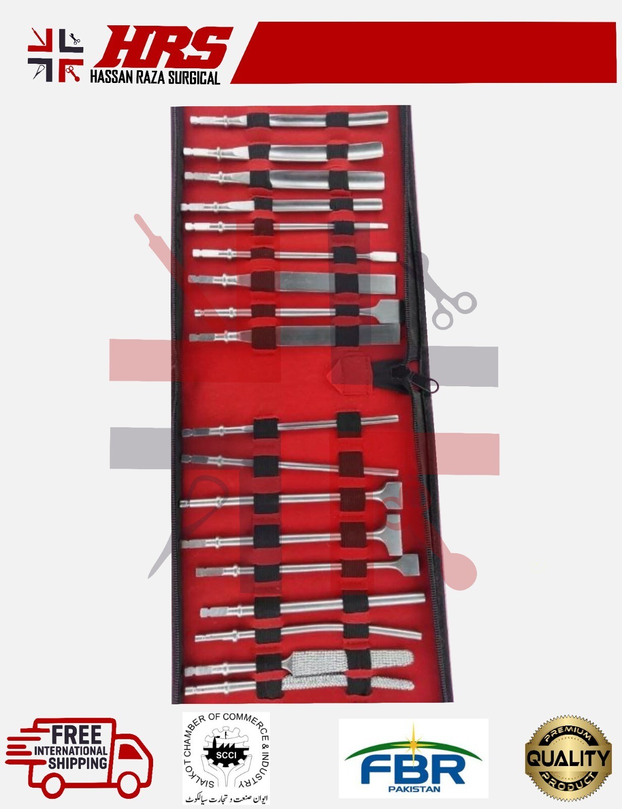 Bone Chisel Handle Orthopedic Surgical Instruments Set of 20 PCS Kit