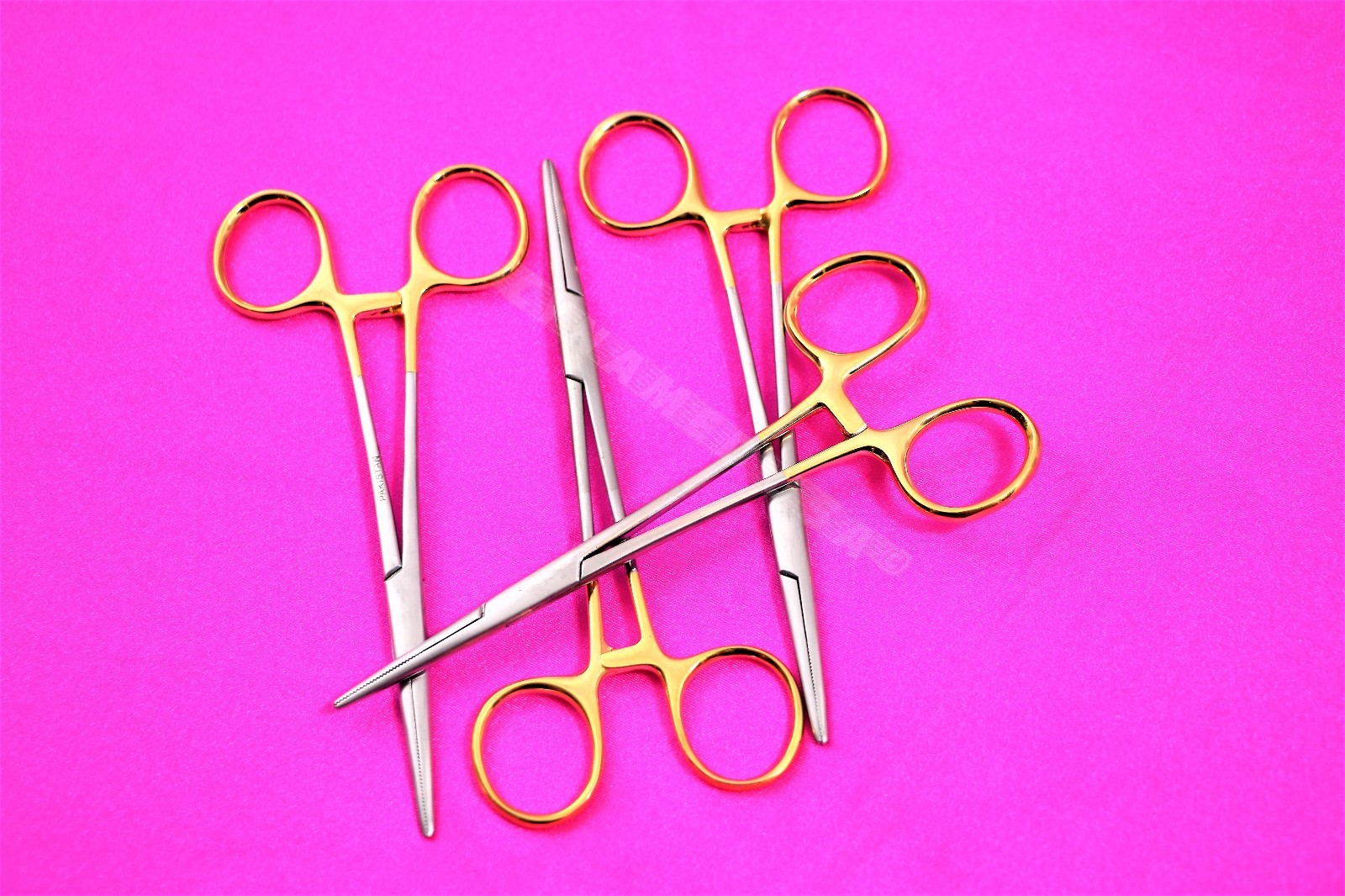 NEW 4 PREMIUM GOLD Kelly Hemostat Forceps 5.5″ STRAIGHT Surgical Stainless CE