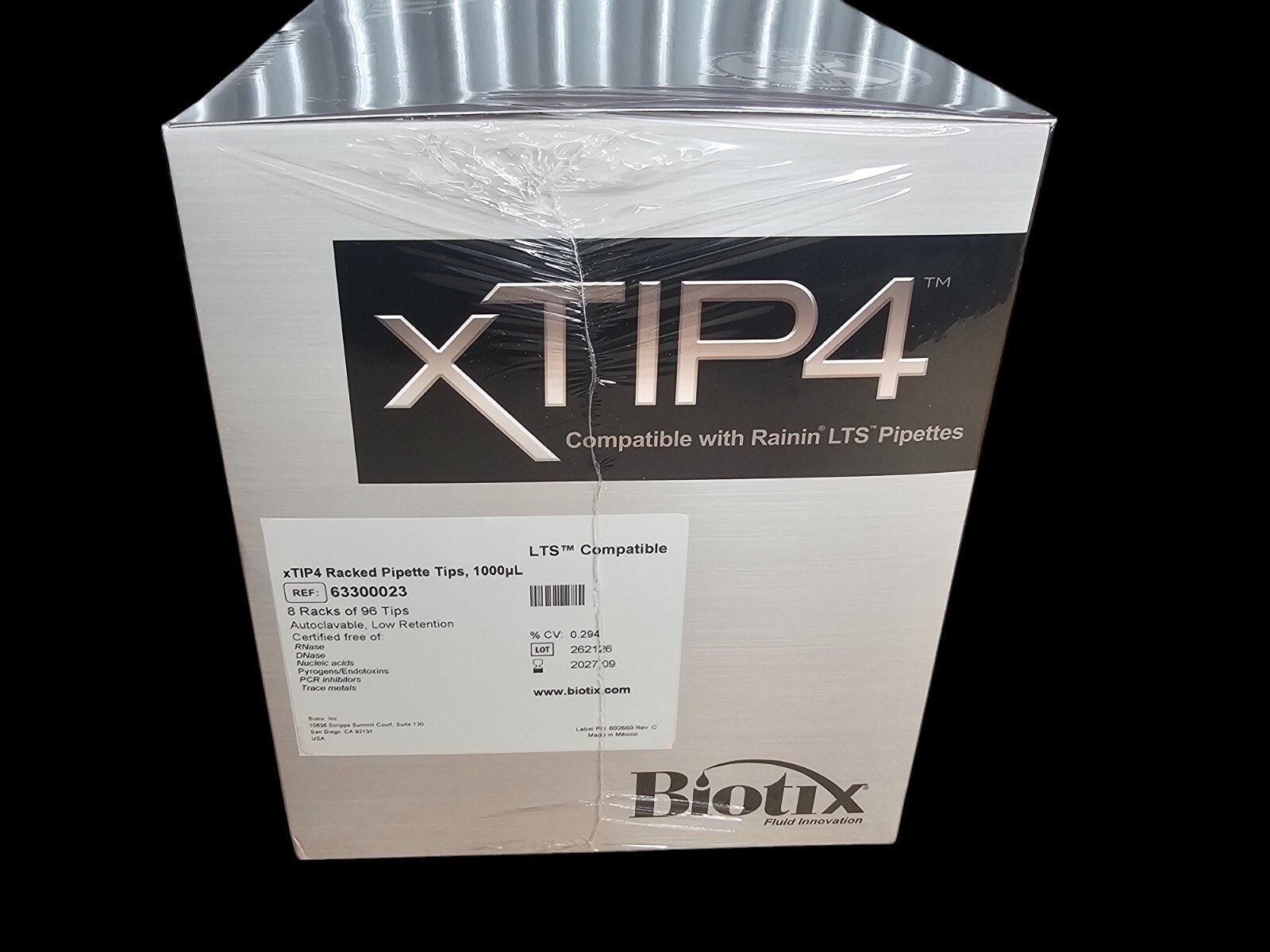 BIOTIX 1000µL XTIP4 LTS COMPATIBLE RACKED PIPETTE TIPS 63300023 (768/PK) – NEW