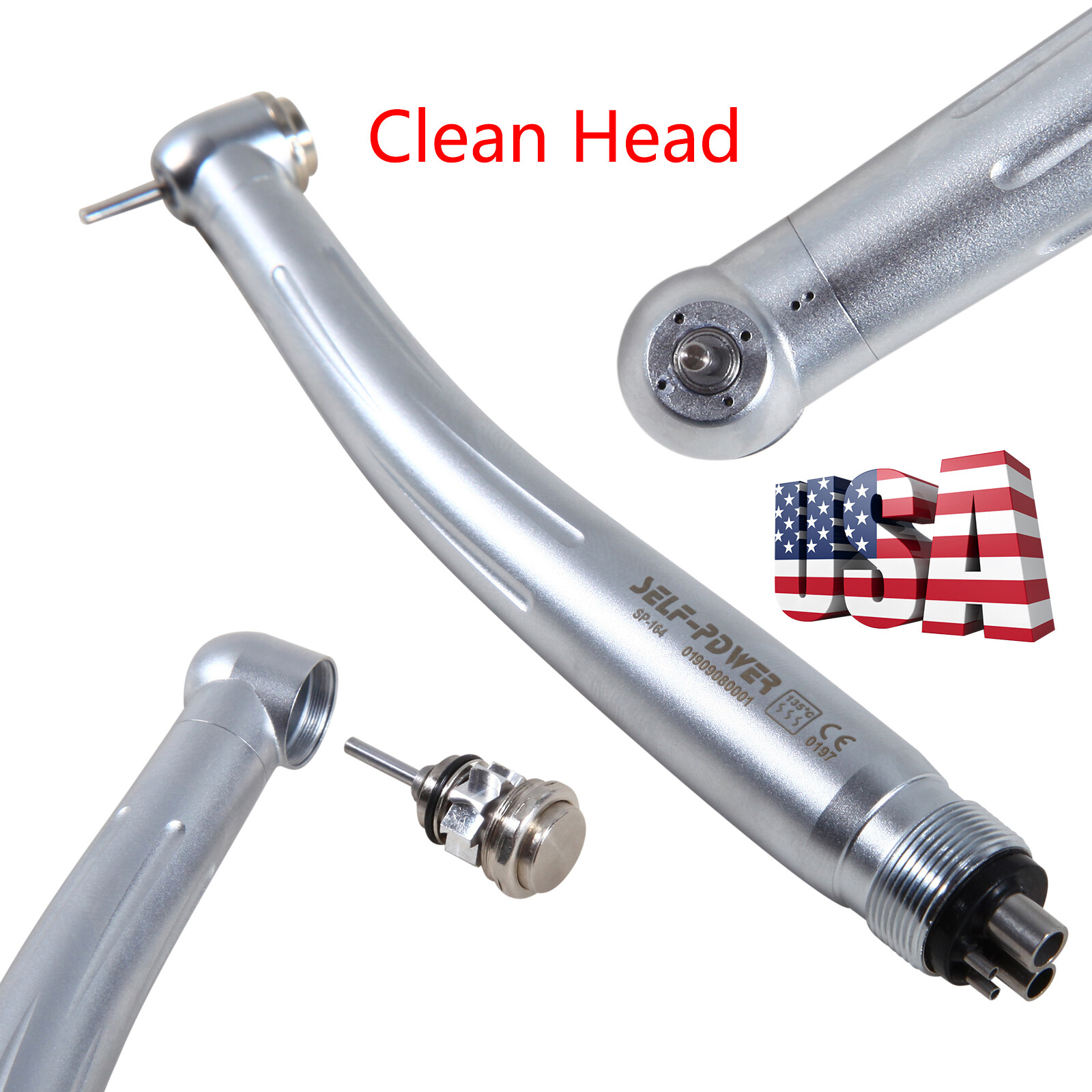Dental High Speed Turbine Handpiece Standard Head 4 Hole / Quick Coupler GB4