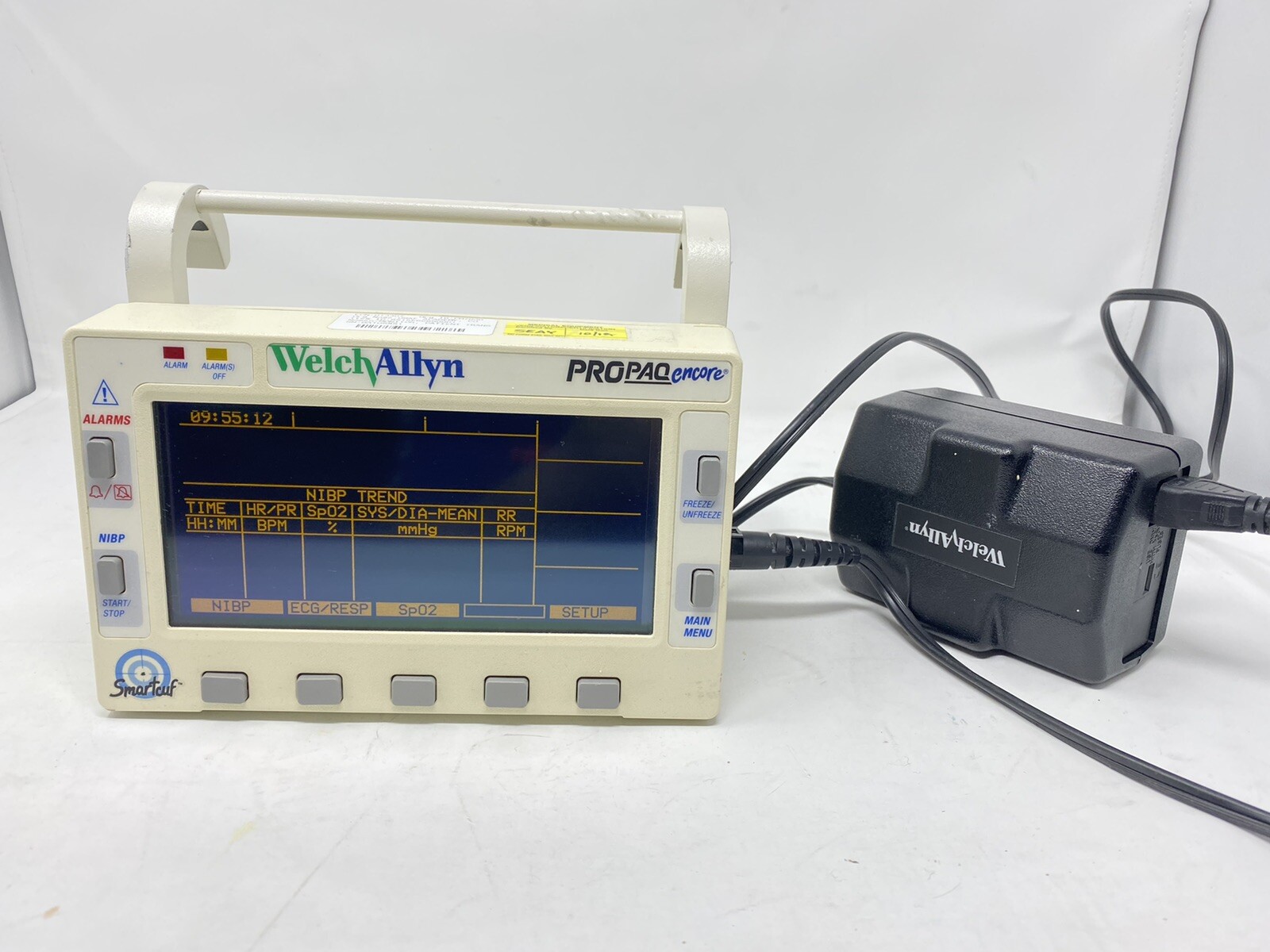 Welch Allyn ProPaq Encore 202EL Monitor W/ Power Cord – Good Battery – Airforce
