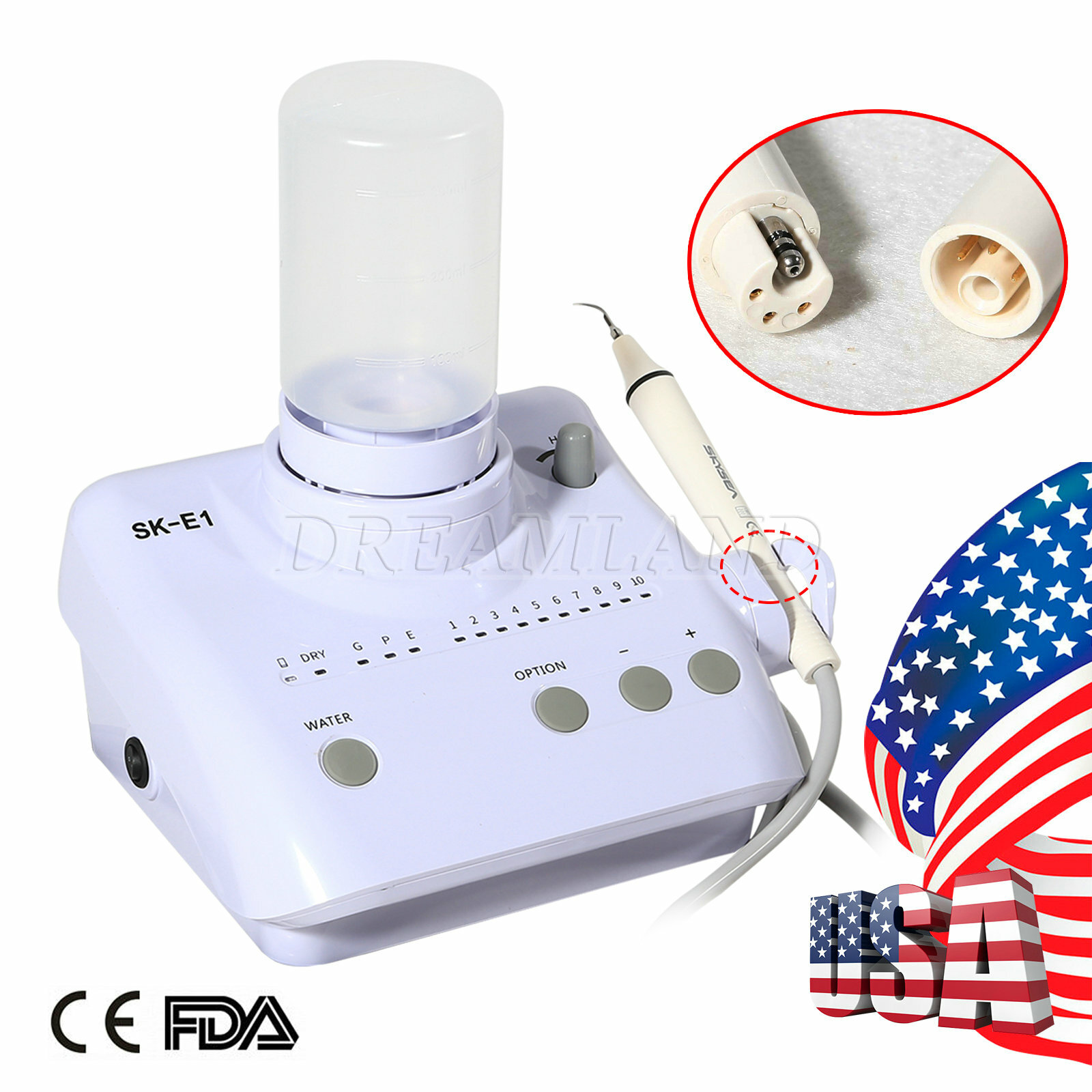 Ultrasonic Piezo Scaler Handpiece LED Fit EMS/WOODPECKER/DTE/SATELEC Dental
