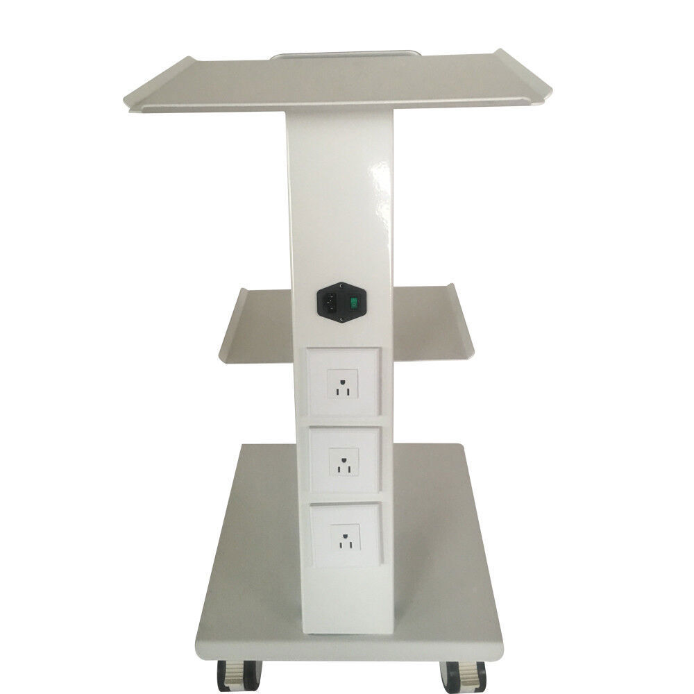 Mobile Dental Trolley Medical Tool Cart Three Layers w/ Foot Brake Trolley Cart