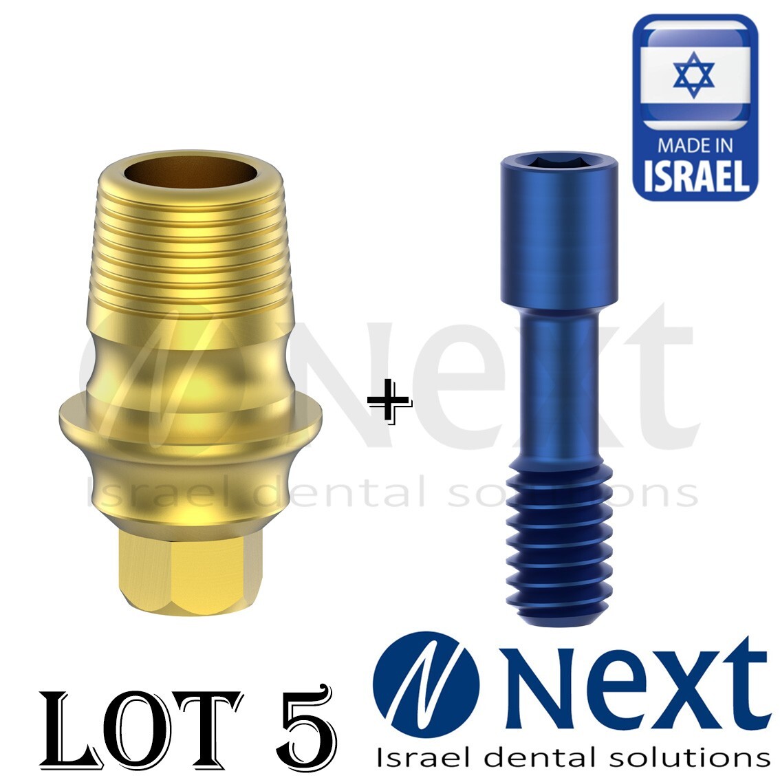 Lotx5 Internal hex T Base Narrow Slim 2.1 CAD CAM Mis NP Sirona 1.5 mm Gold