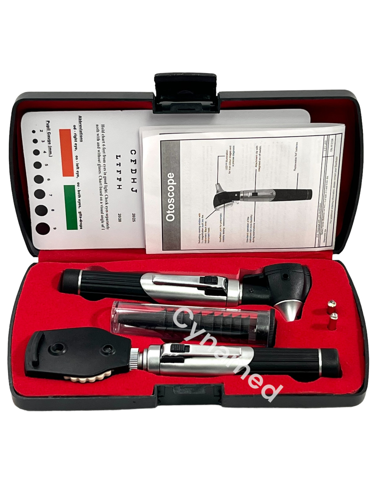 New Professional LED- Mini Opthalmoscope Otoscope Fibre-Optic Diagnostic Set