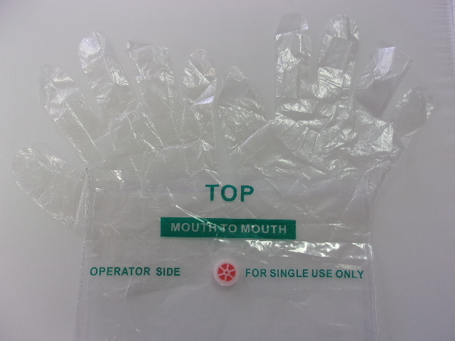 20 Black CPR Mask Face Shield in Keychain with GLOVES Disposable