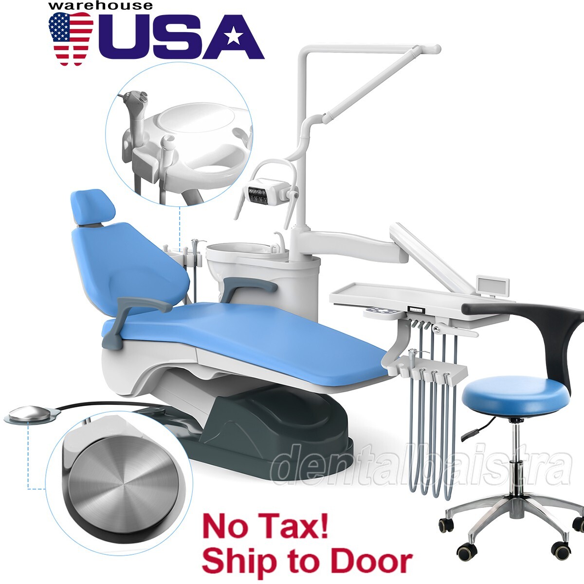 Dental Unit Chair Computer Controlled DC Motor PU Leather &Stool TJ2688-A1