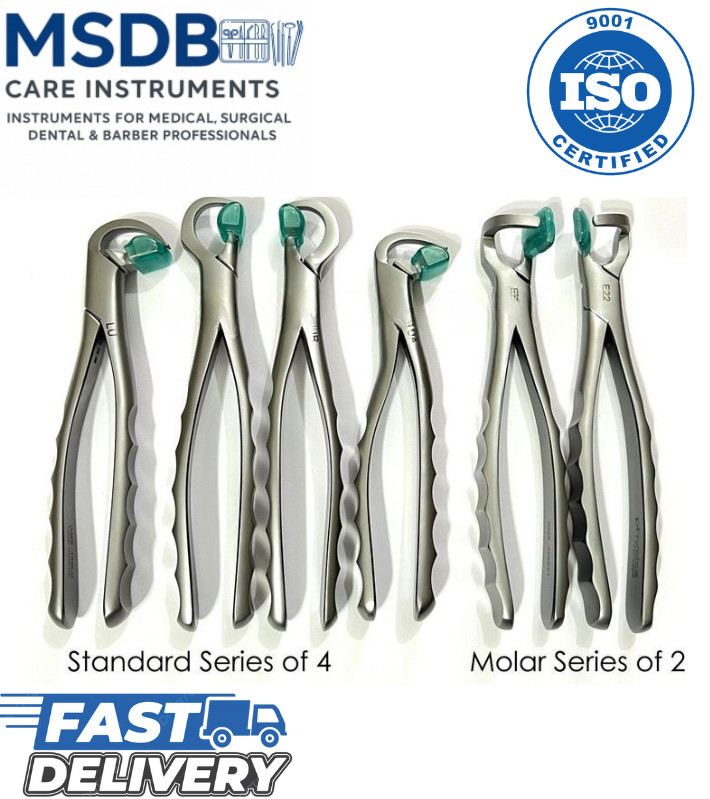 Dental Physics Forcep Standard Series Plus Molar Set of6 With FREE 100 BUMPER