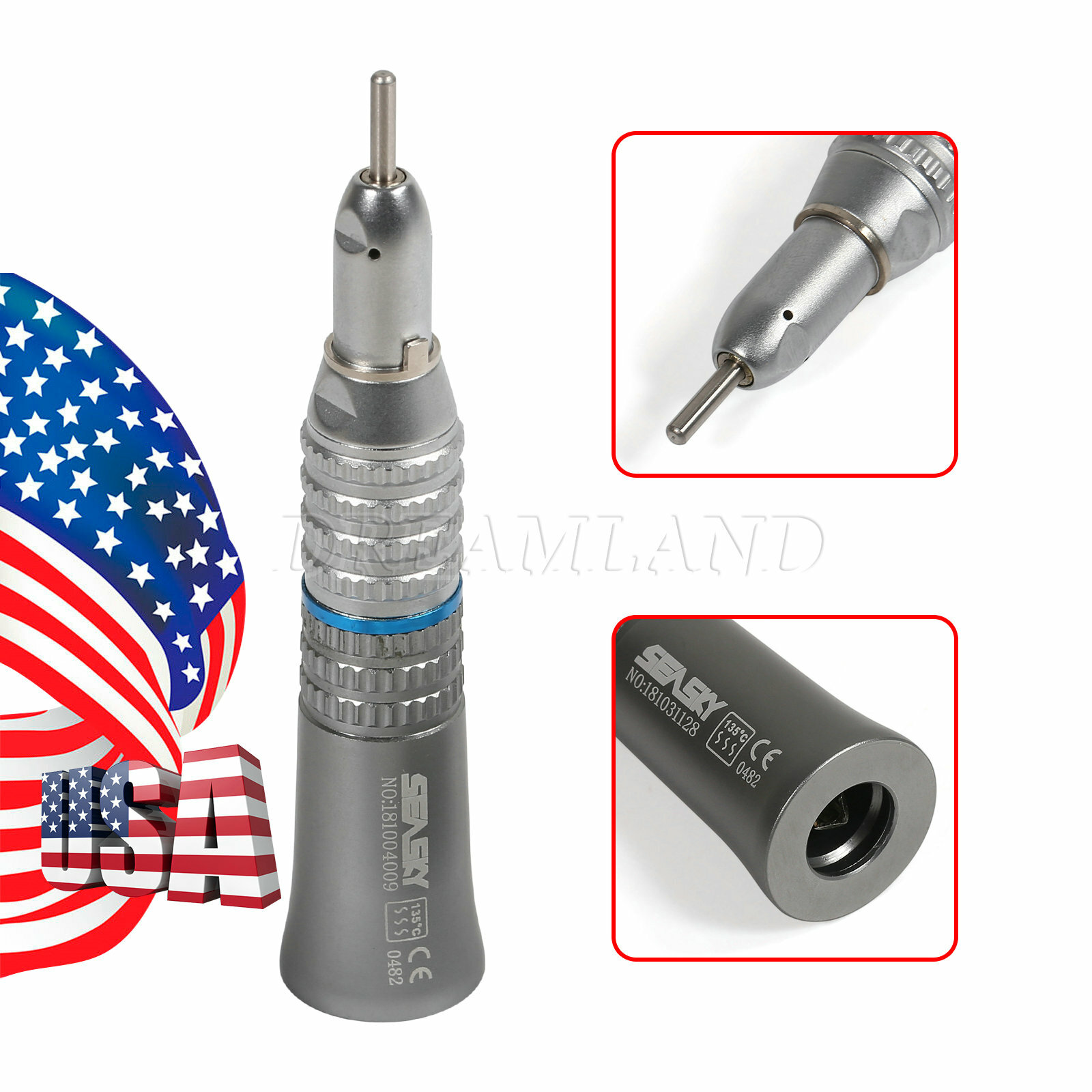 Dental Large Head High / Low Speed Handpiece Contra angle 4H Motor Straight Push