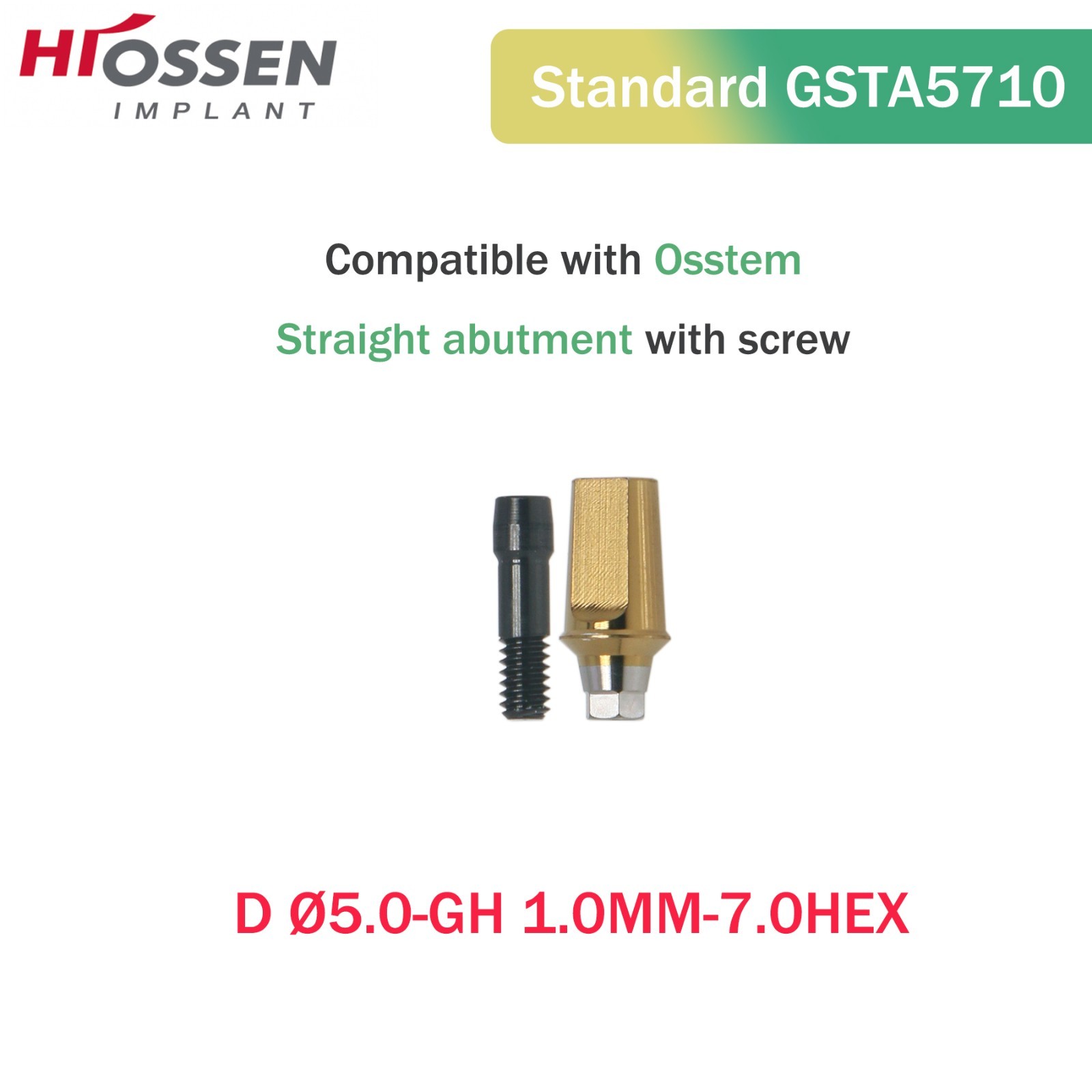 Hiossen ET III MINI Regular Hex Straight Transfer Abutment Implant 4.5/5.0/6.0mm