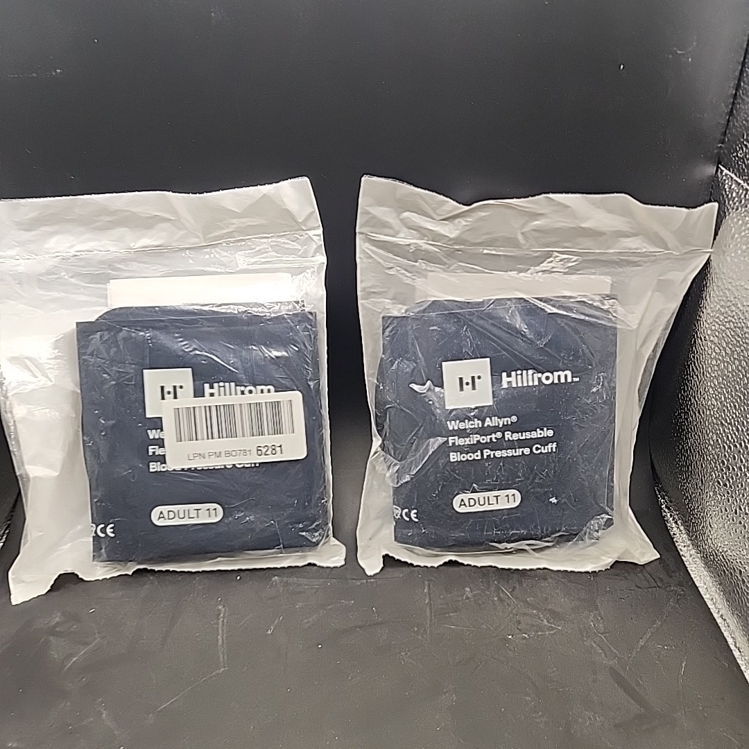 Hillrom Welch Allyn FlexiPort Reusable Blood Pressure Cuff Adult 11 Blue 2-PACK