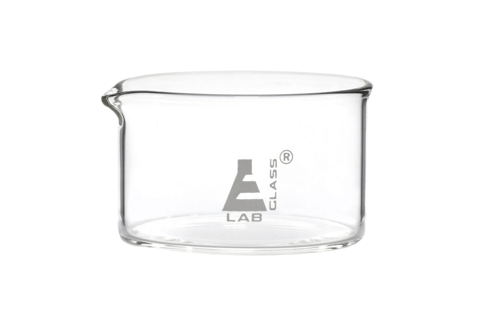 Crystallizing Dish, 300ml – Flat Base, Spout – Borosilicate Glass – Eisco Labs