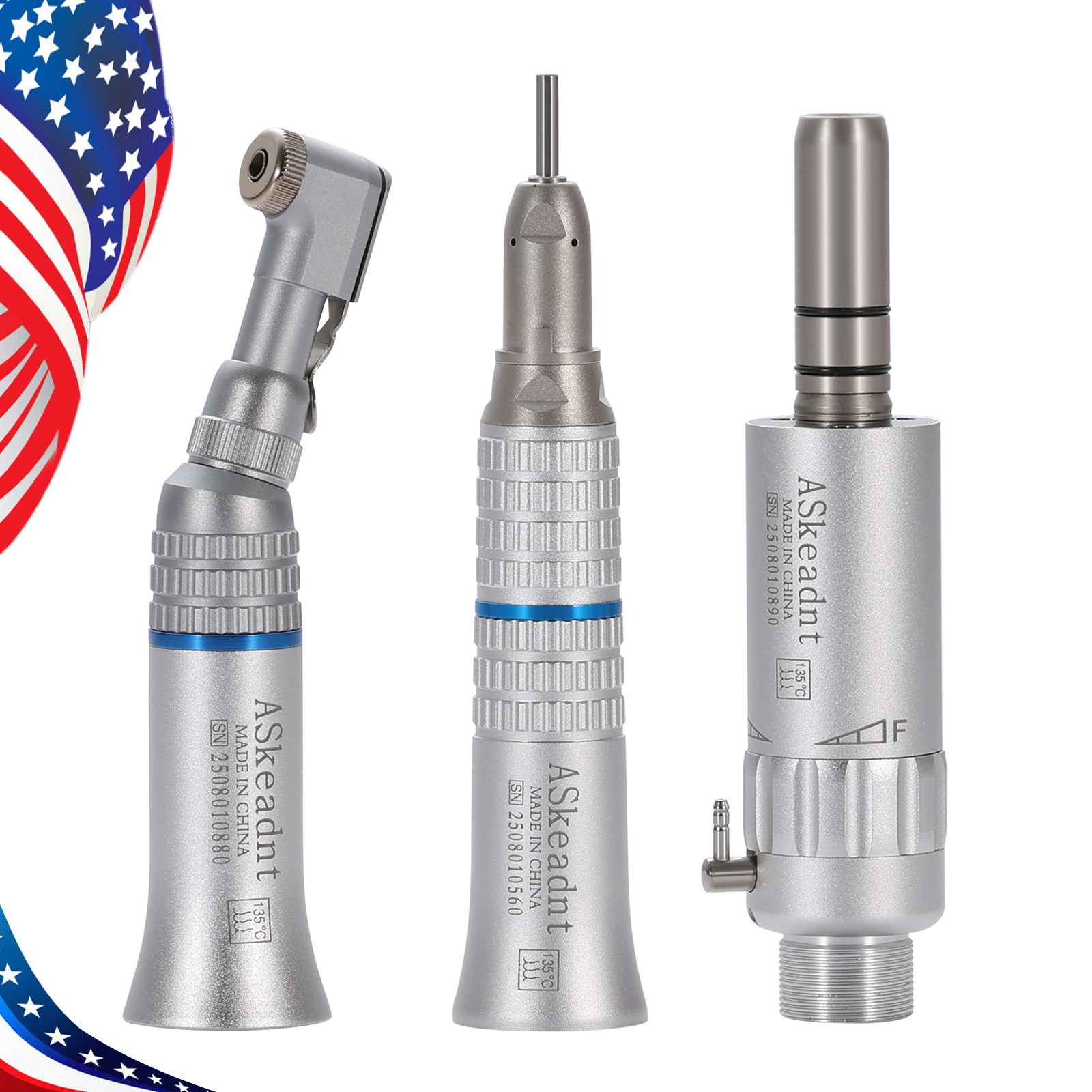 1-5X USA Dental Slow Low Speed Handpiece Straight Contra Angle Motor 2/4H L