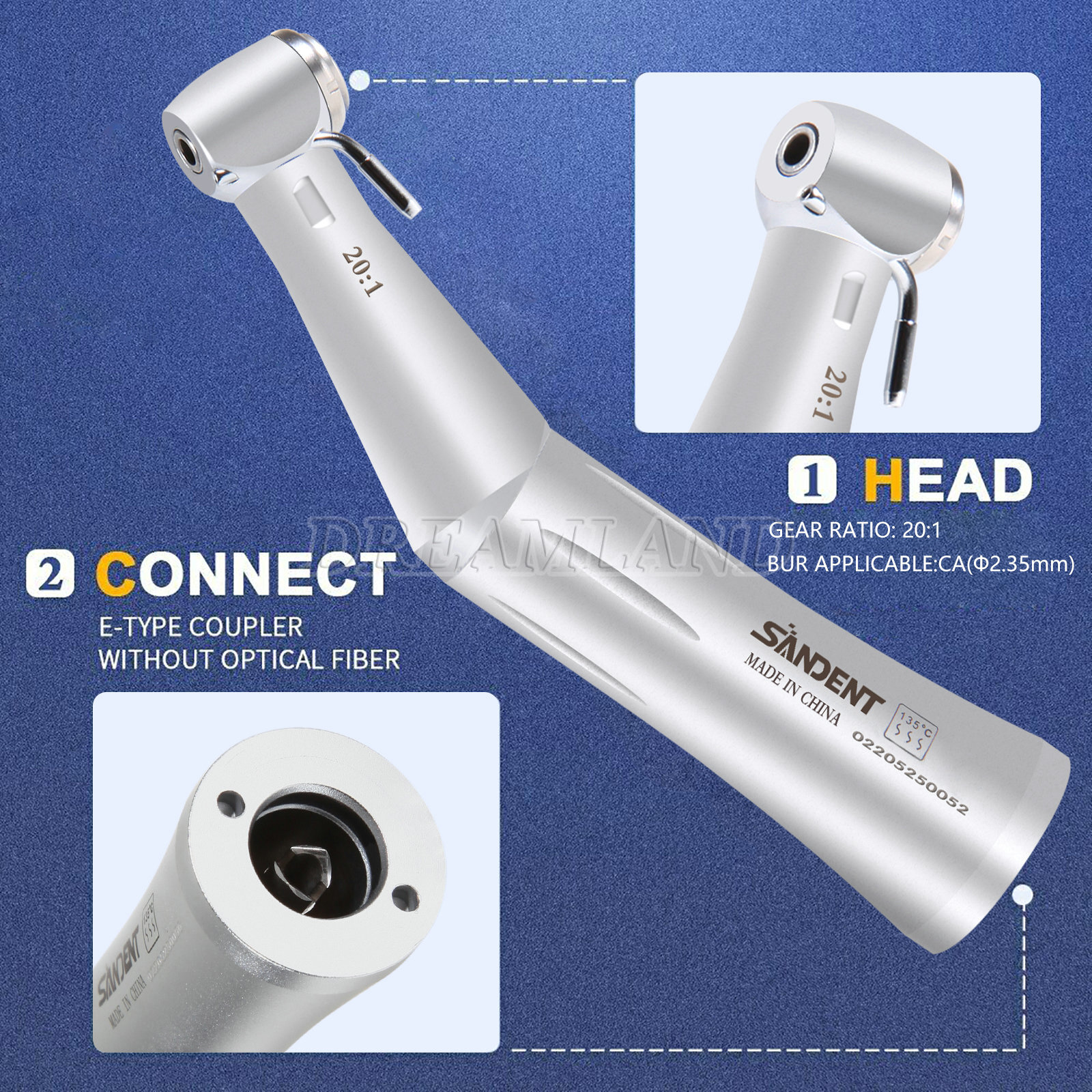 1-5* NSK Type Dental 20:1 Reduction Implant Surgical Contra Angle Handpiece SG20