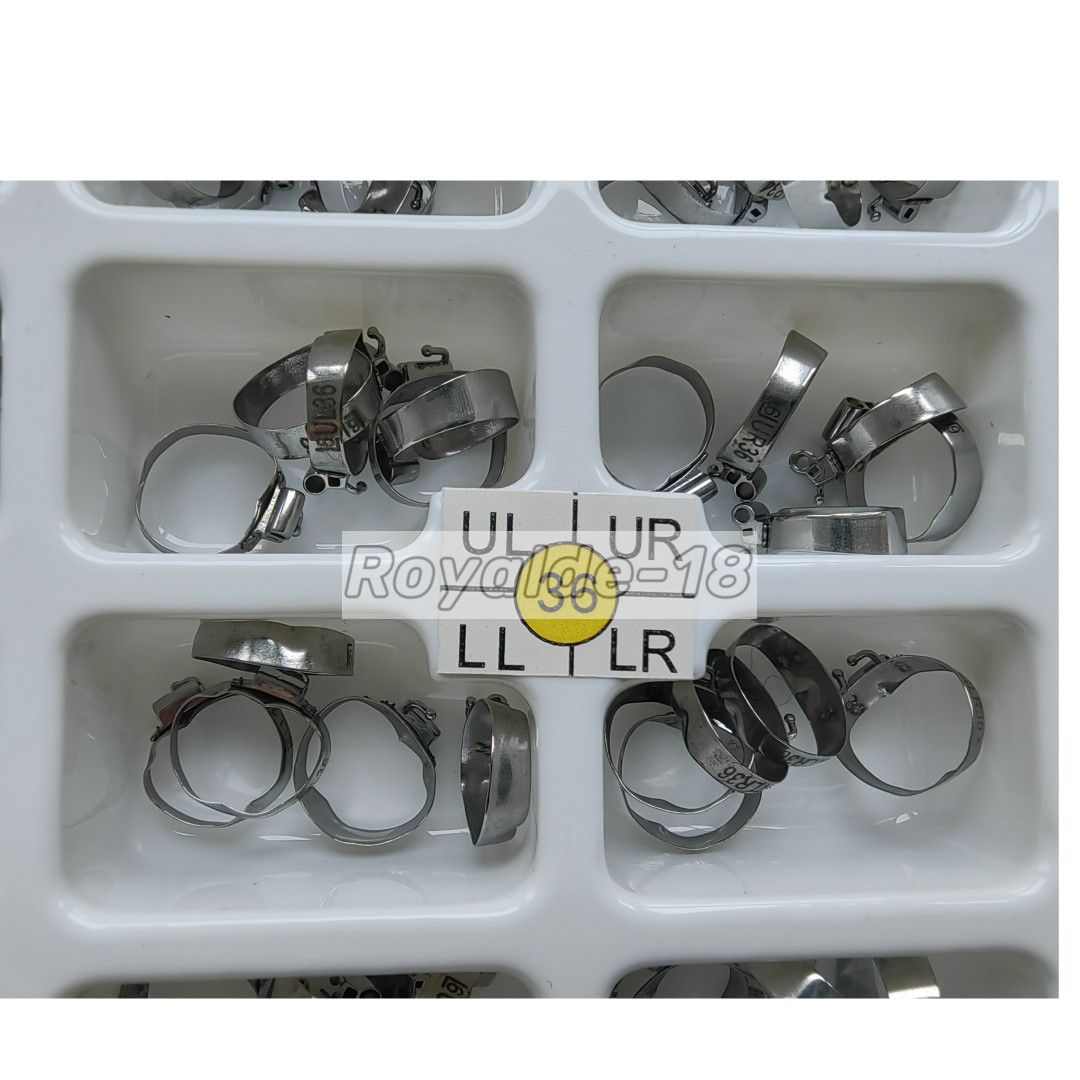 Dental Orthodontic Molar Plain Bands U2/L1 U1/L1 Tube #33-#40+ 320Pcs/Lot