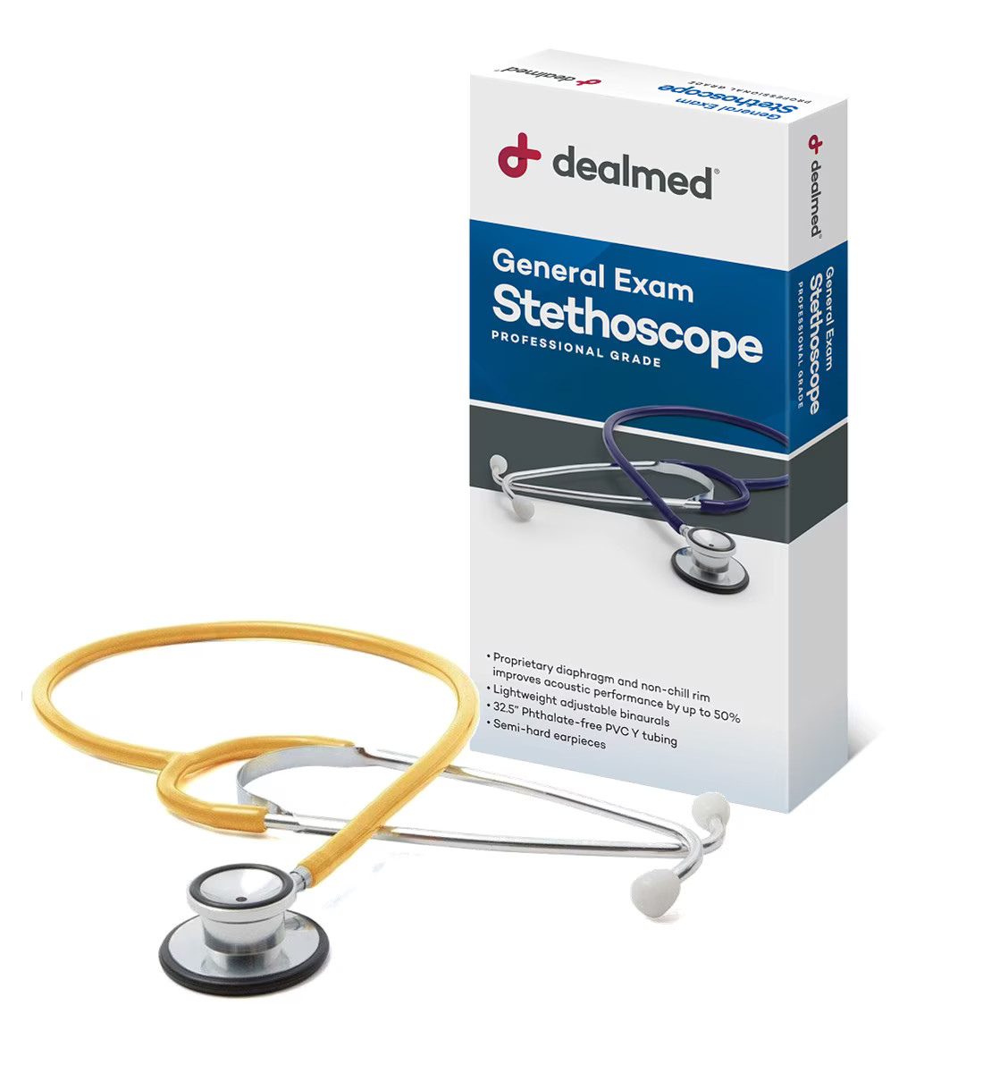Dealmed General Exam Stethoscope | Professional Economy Dual-Head Stethoscope wi